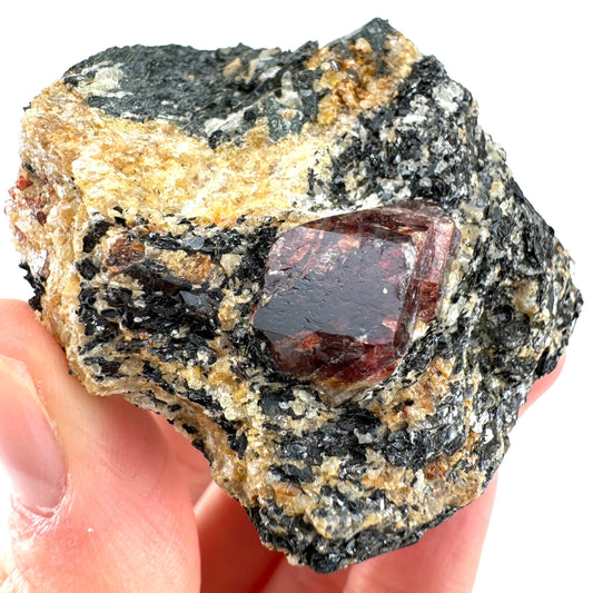 Red Zircon on Matrix (Pakistan) | natural red zircon, raw zircon, zircon crystal, mineral specimen