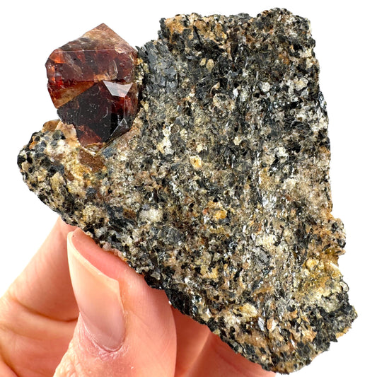 Red Zircon on Matrix (Pakistan) | natural red zircon, raw zircon, zircon crystal, mineral specimen