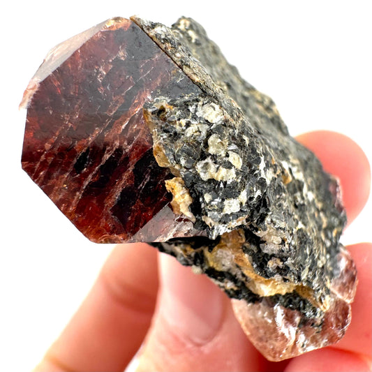 Red Zircon on Matrix (Pakistan) | natural red zircon, raw zircon, zircon crystal, mineral specimen