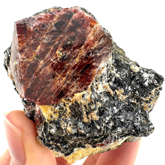 Red Zircon on Matrix (Pakistan) | natural red zircon, raw zircon, zircon crystal, mineral specimen