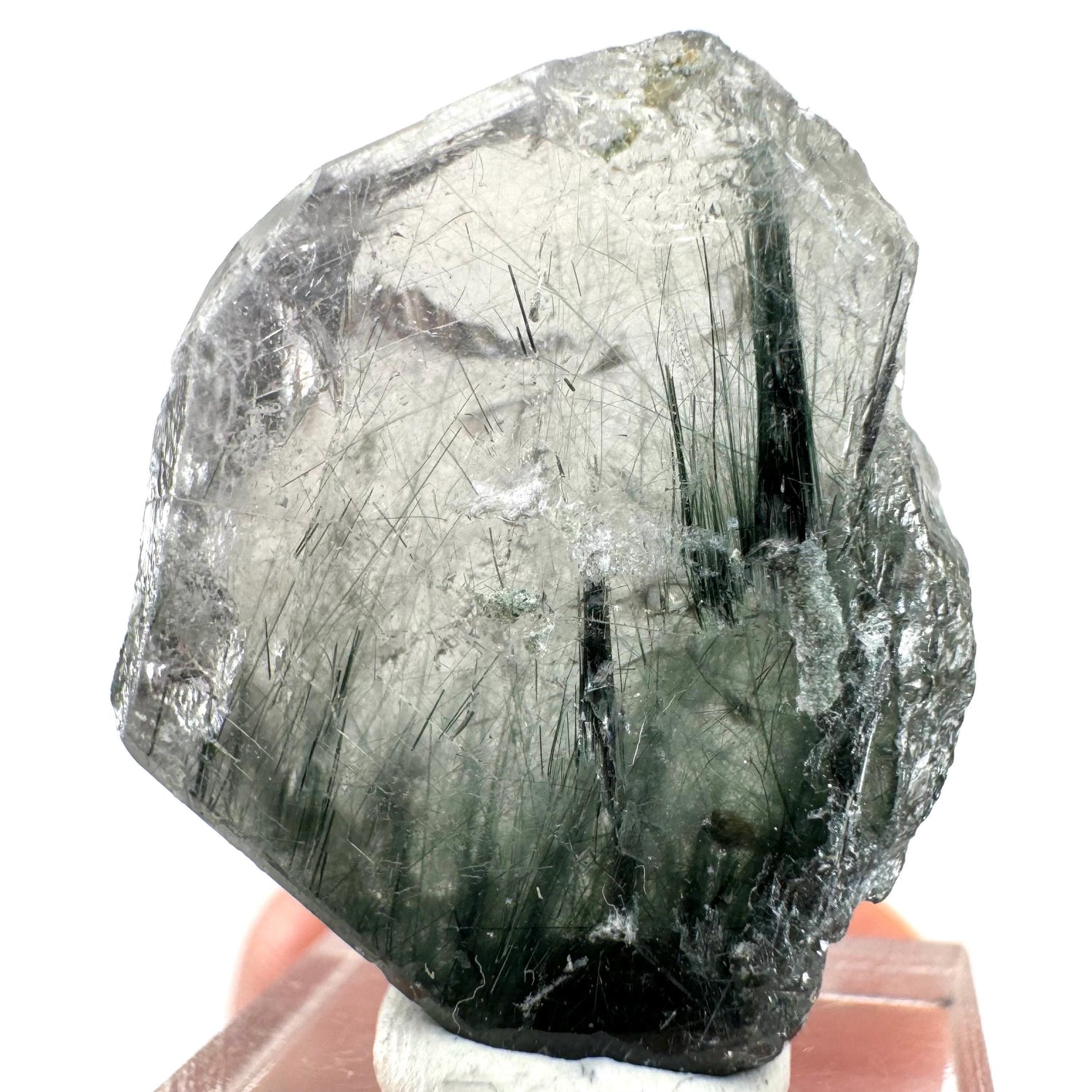 Fluorapatite with Actinolite Inclusions (Pakistan) | terminated apatite crystal, mineral specimen, rare crystals
