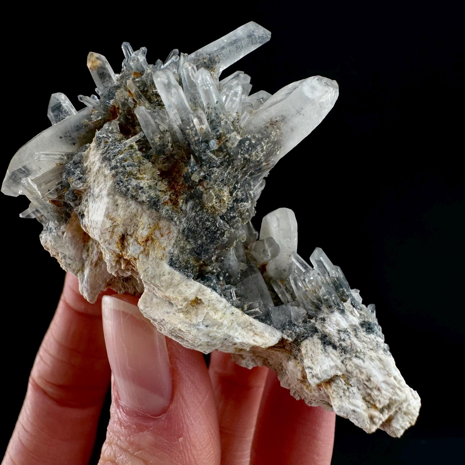 Lattice Quartz with Feldspar (Namibia) | gitter quartz, smoky quartz crystal