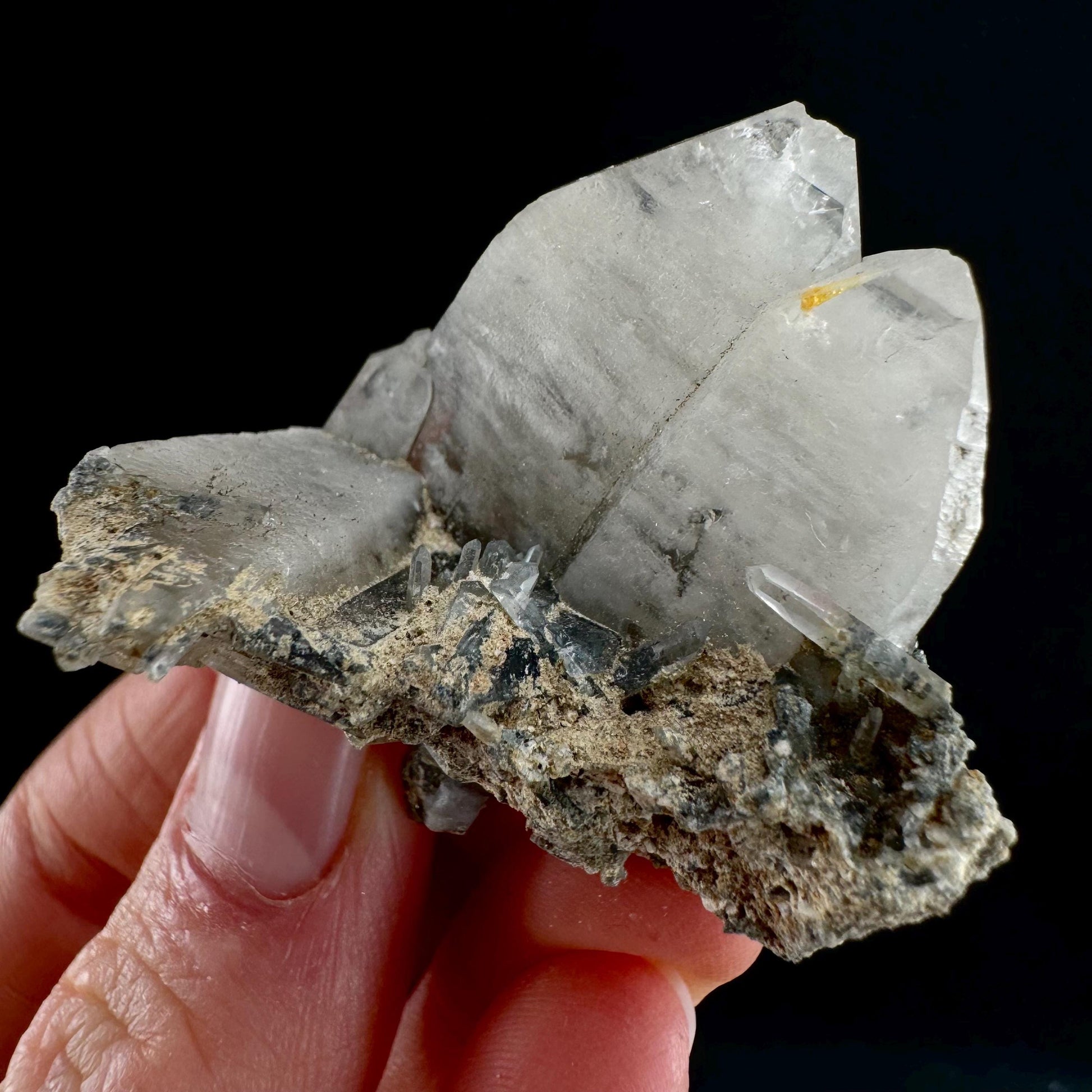 Lattice Quartz with Feldspar (Namibia) | gitter quartz, smoky quartz crystal
