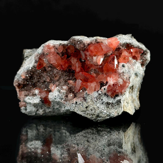 Rhodochrosite on Matrix (Peru) | natural rhodochrosite crystal, rare, mineral specimen