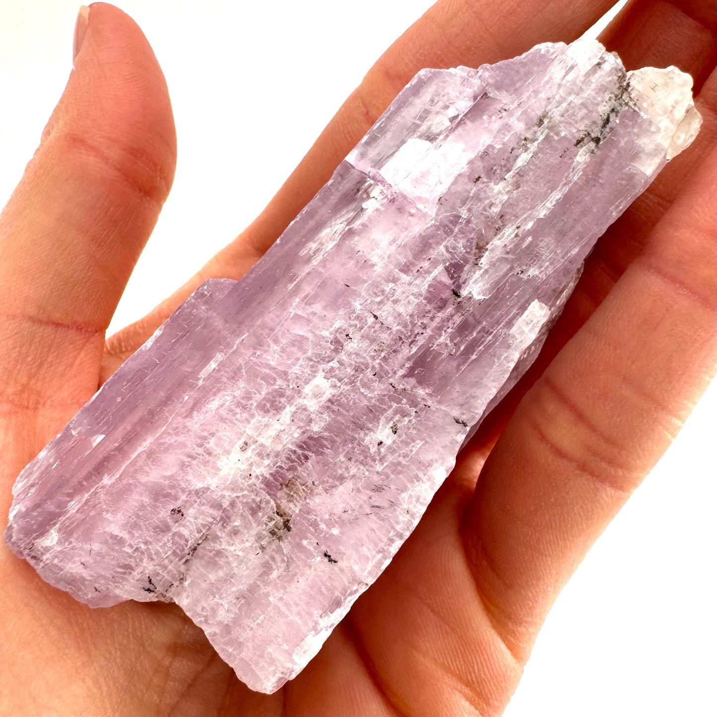 Lavender Kunzite (Pakistan), pink kunzite, spodumene, kunzite crystal, raw kunzite, mineral specimen