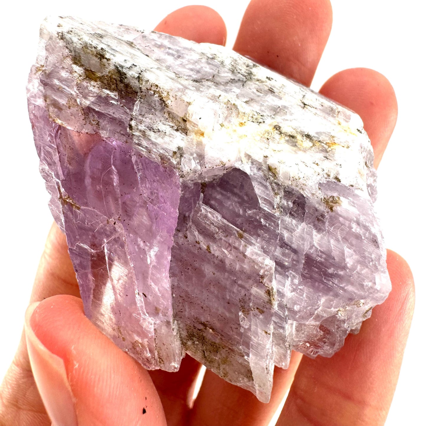 Lavender Kunzite (Pakistan), pink kunzite, spodumene, kunzite crystal, raw kunzite, mineral specimen