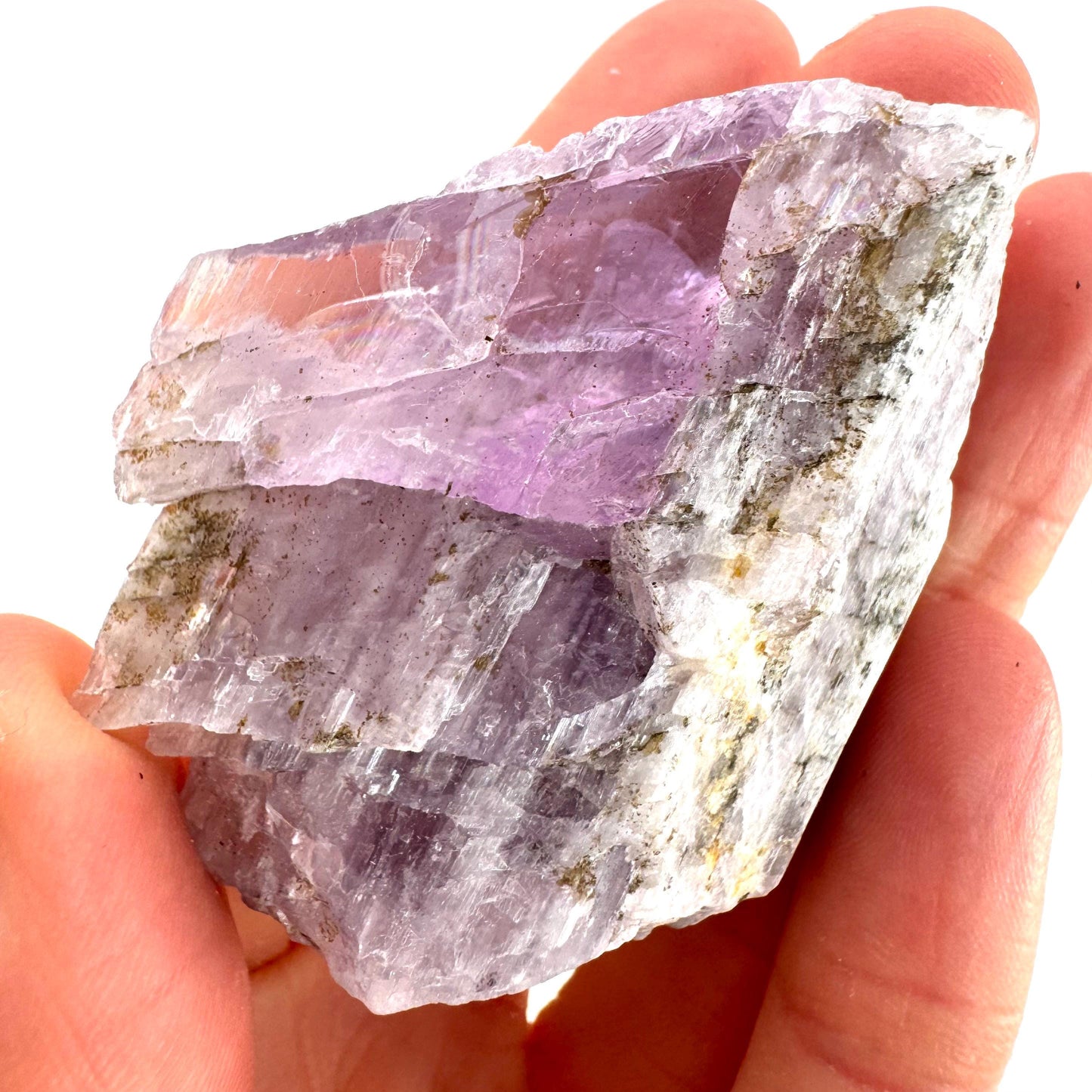 Lavender Kunzite (Pakistan), pink kunzite, spodumene, kunzite crystal, raw kunzite, mineral specimen
