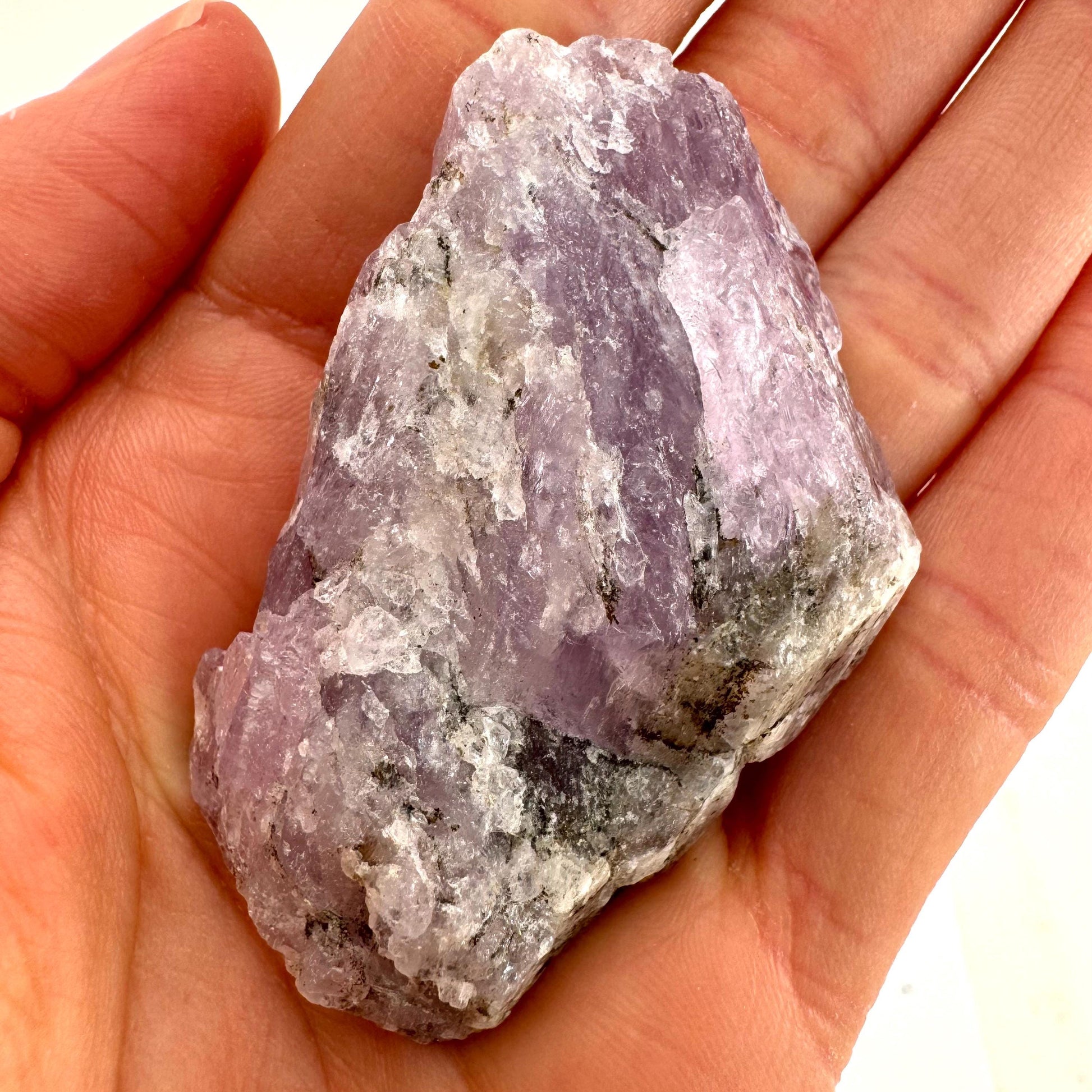 Lavender Kunzite (Pakistan), pink kunzite, spodumene, kunzite crystal, raw kunzite, mineral specimen