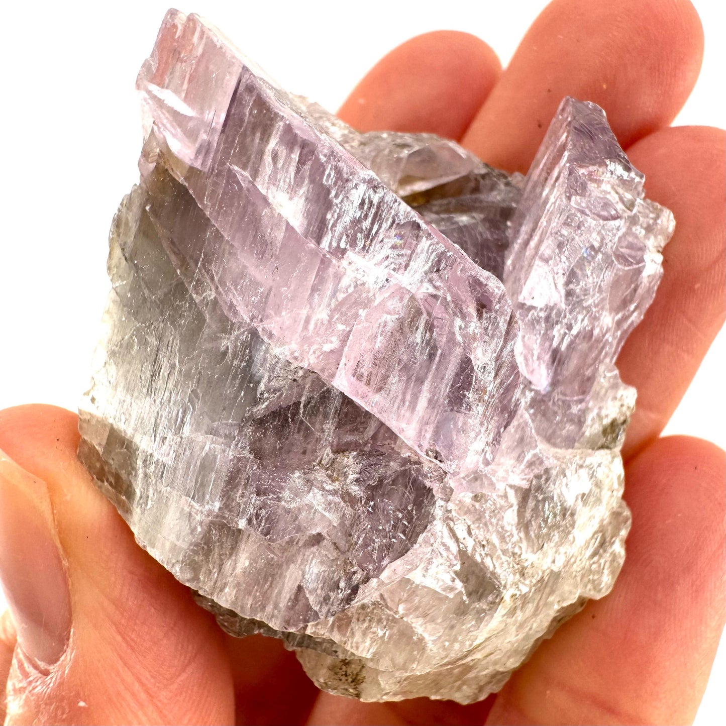 Lavender Kunzite (Pakistan), pink kunzite, spodumene, kunzite crystal, raw kunzite, mineral specimen