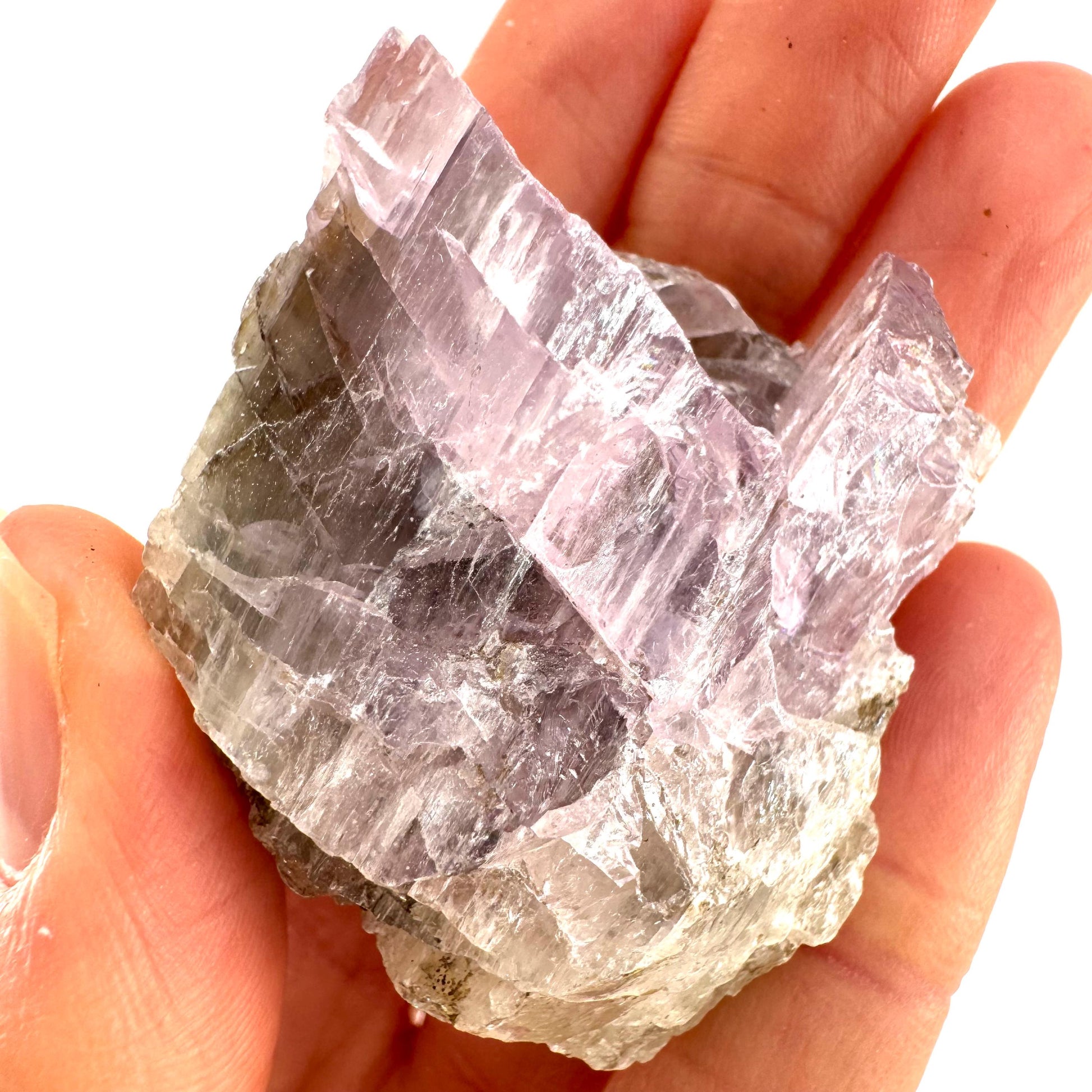 Lavender Kunzite (Pakistan), pink kunzite, spodumene, kunzite crystal, raw kunzite, mineral specimen