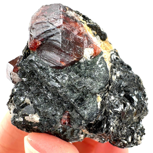 Red Zircon on Matrix (Pakistan) | natural red zircon, raw zircon, zircon crystal, mineral specimen