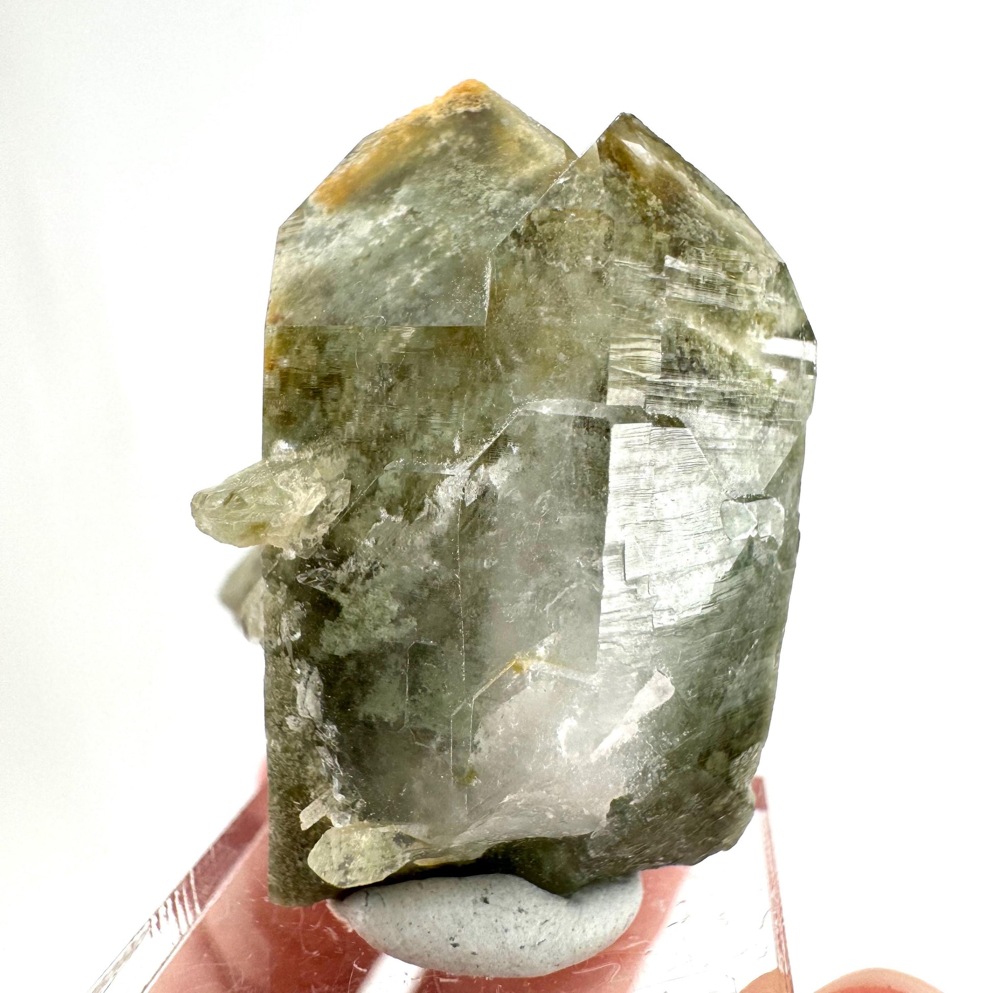 Chlorite Quartz (Pakistan) | green phantom quartz crystal, green chlorite quartz, mineral specimen