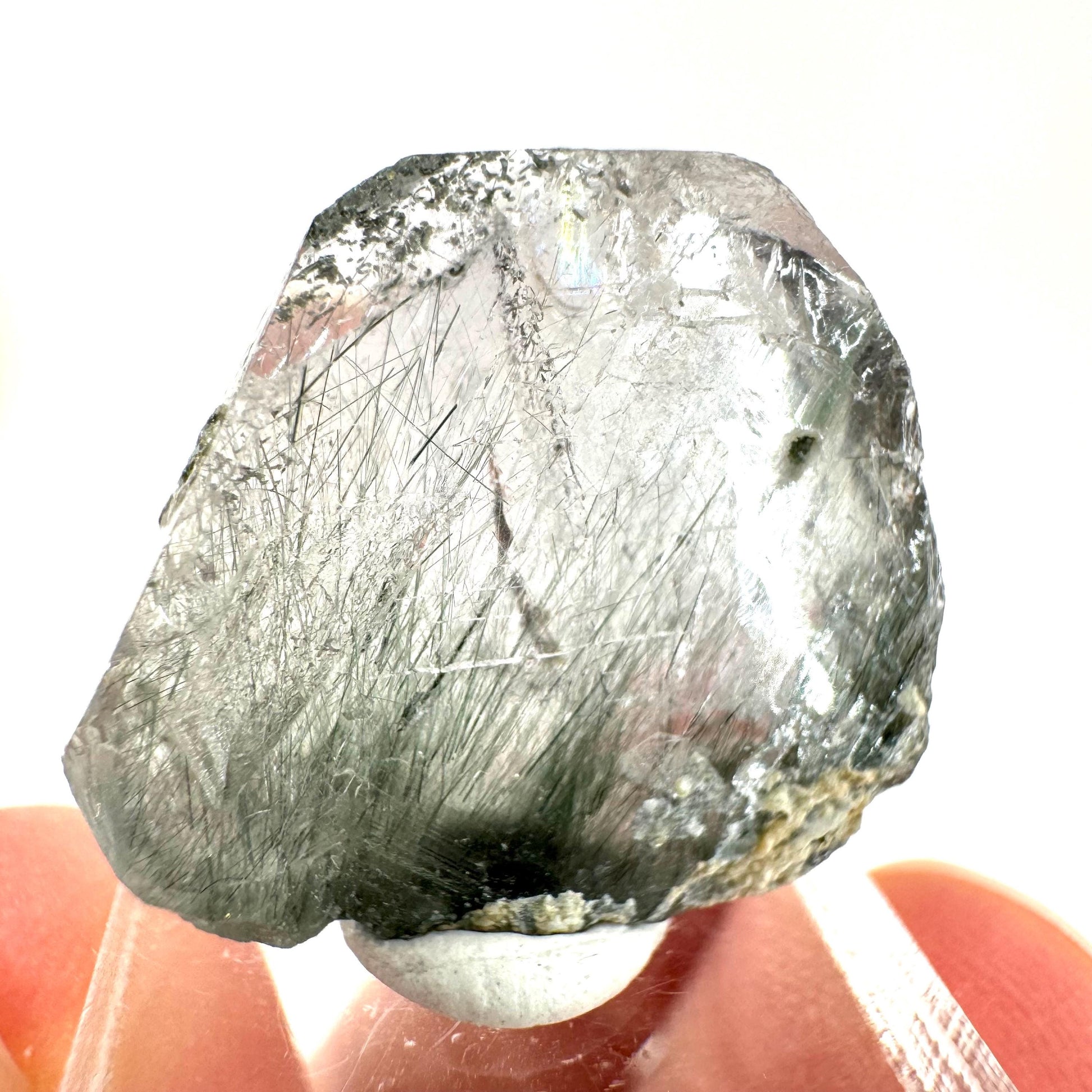 Fluorapatite with Actinolite Inclusions (Pakistan) | terminated apatite crystal, mineral specimen, rare crystals