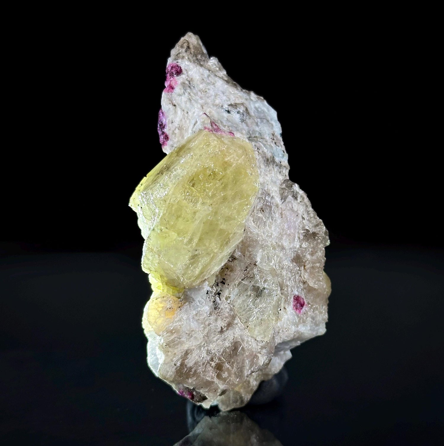 Londonite with Liddicoatite on Matrix (Madagascar) | rare mineral specimen, londonite liddicoatite crystal