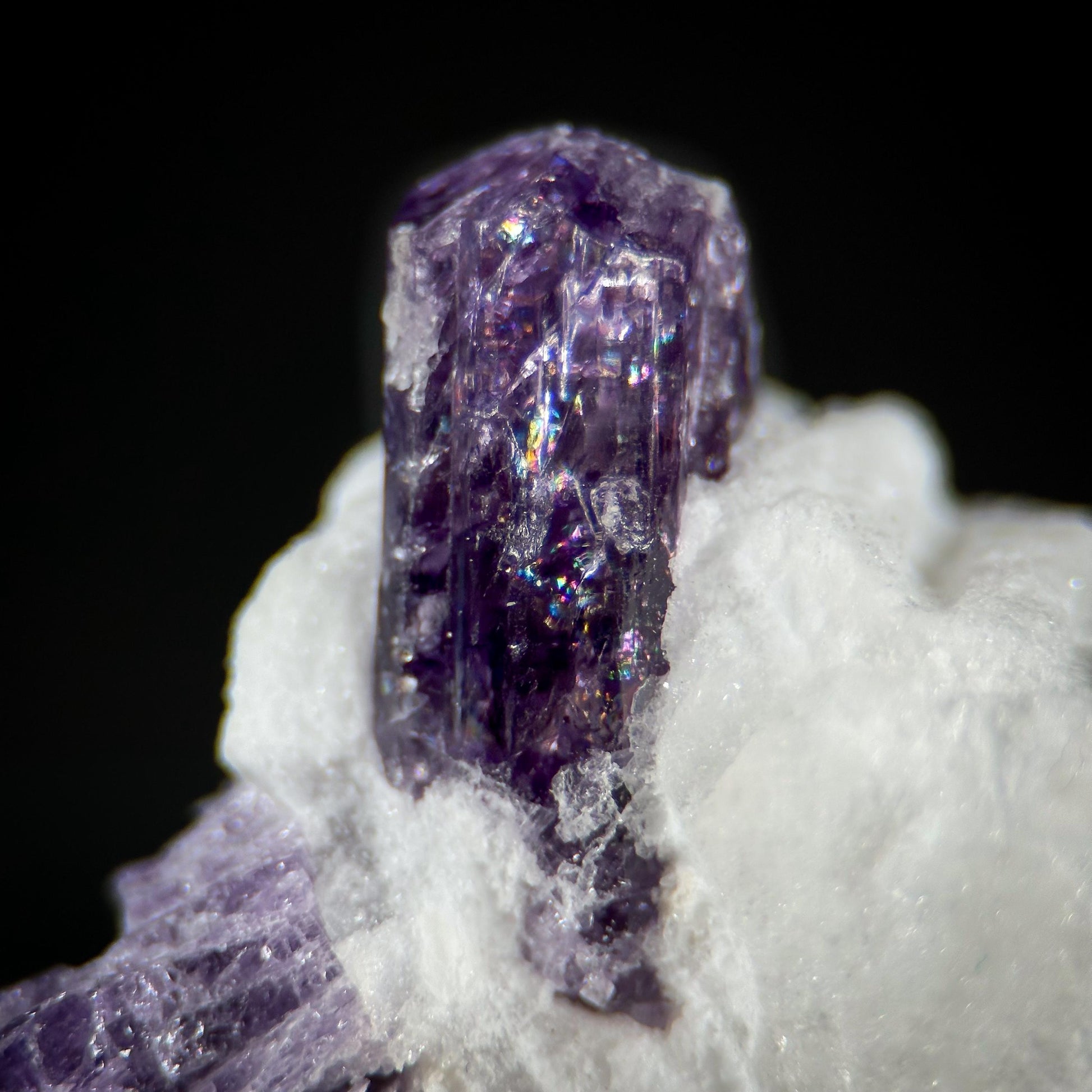 Scapolite var. Marialite on Feldspar Matrix (Afghanistan) | purple scapolite crystal, rare mineral specimen