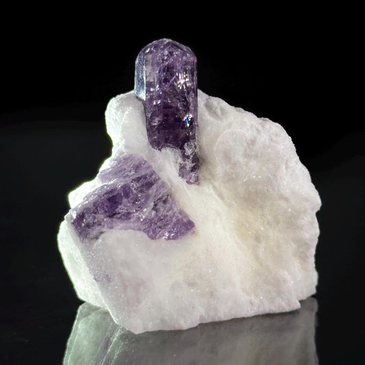 Scapolite var. Marialite on Feldspar Matrix (Afghanistan) | purple scapolite crystal, rare mineral specimen