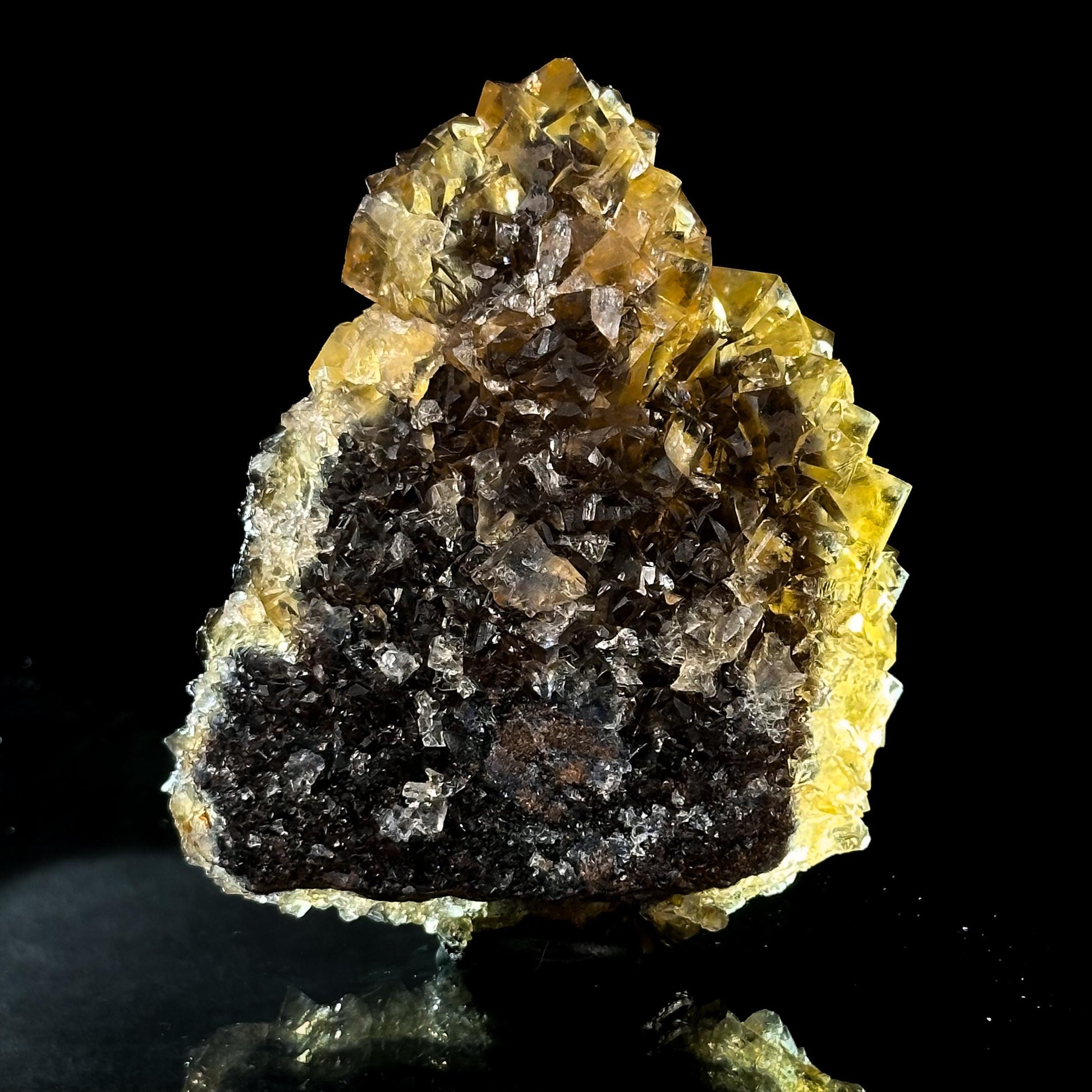 Okorusu Fluorite (Namibia) | “Honey Pocket” fluorite cluster, yellow fluorite crystal, mineral specimen