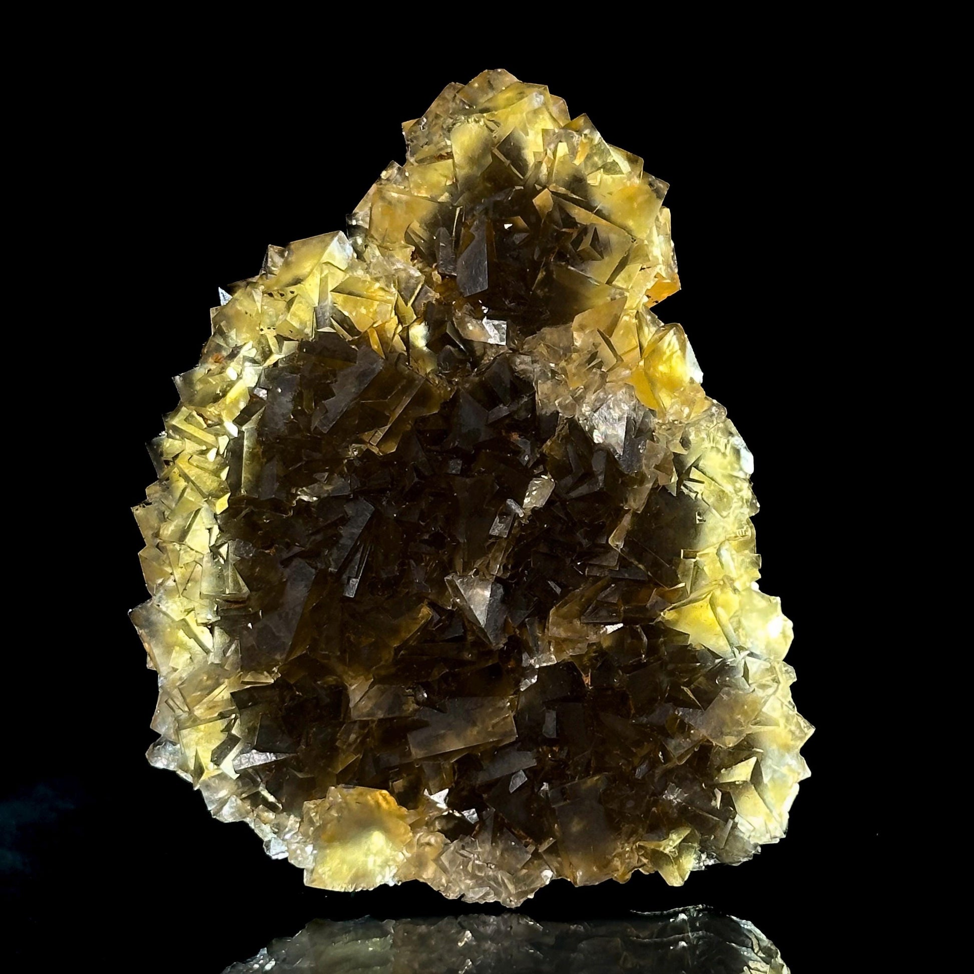 Okorusu Fluorite (Namibia) | “Honey Pocket” fluorite cluster, yellow fluorite crystal, mineral specimen