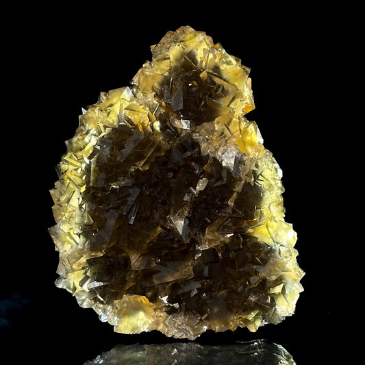 Okorusu Fluorite (Namibia) | “Honey Pocket” fluorite cluster, yellow fluorite crystal, mineral specimen