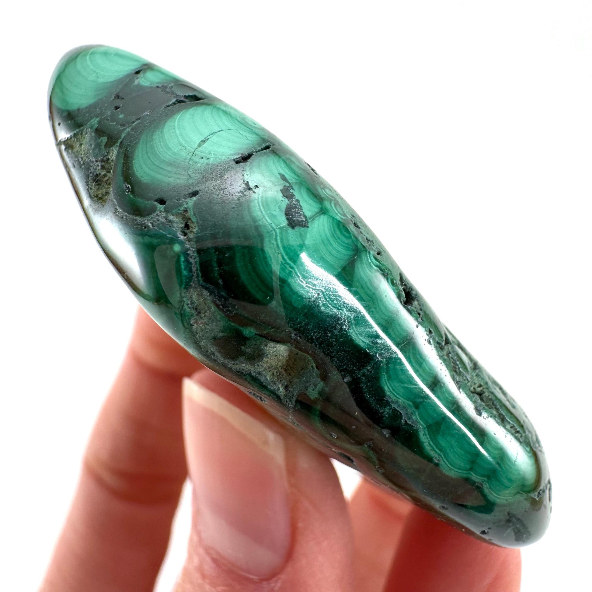 Polished Malachite (DR Congo) | natural malachite, malachite freeform, malachite, mineral specimen