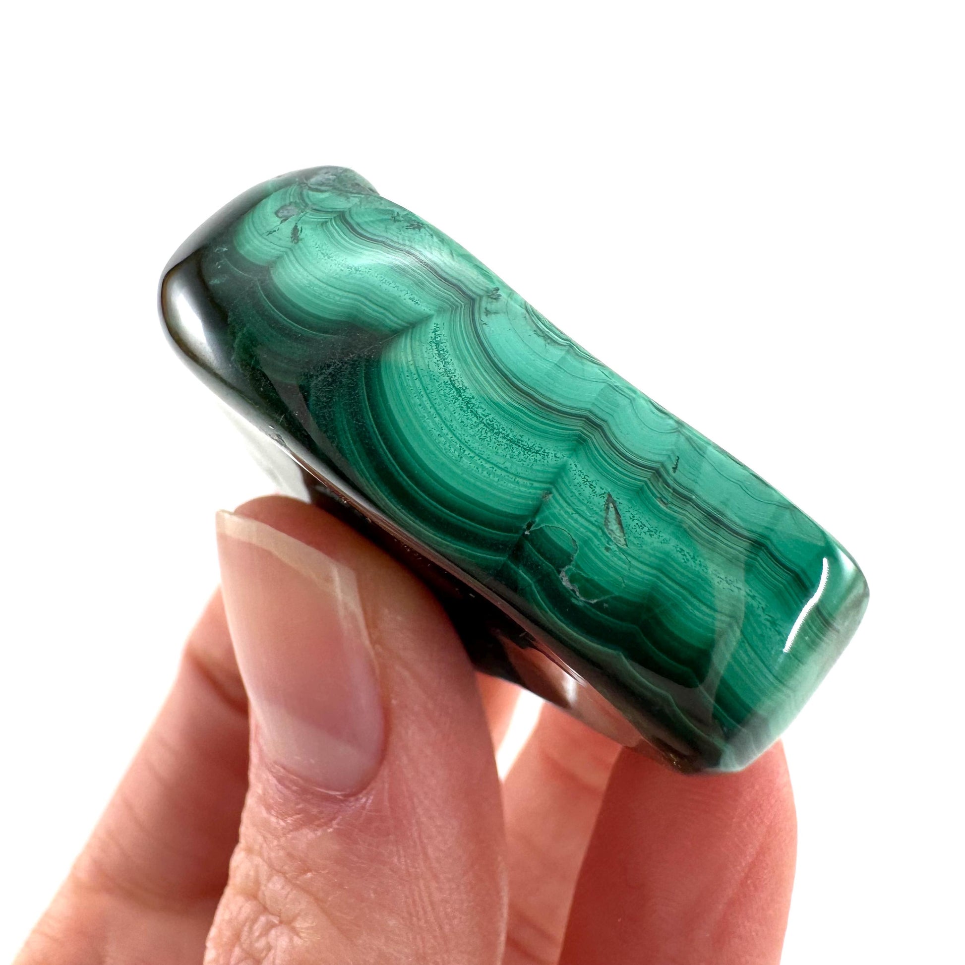 Polished Malachite (DR Congo) | natural malachite, malachite freeform, malachite, mineral specimen