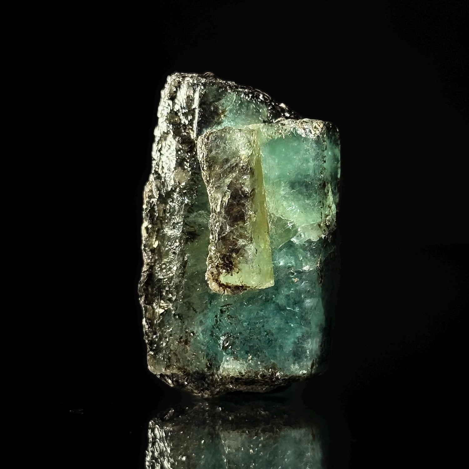 Beryl var. Emerald w/ Mica (Pakistan) | natural emerald crystal, mineral specimen