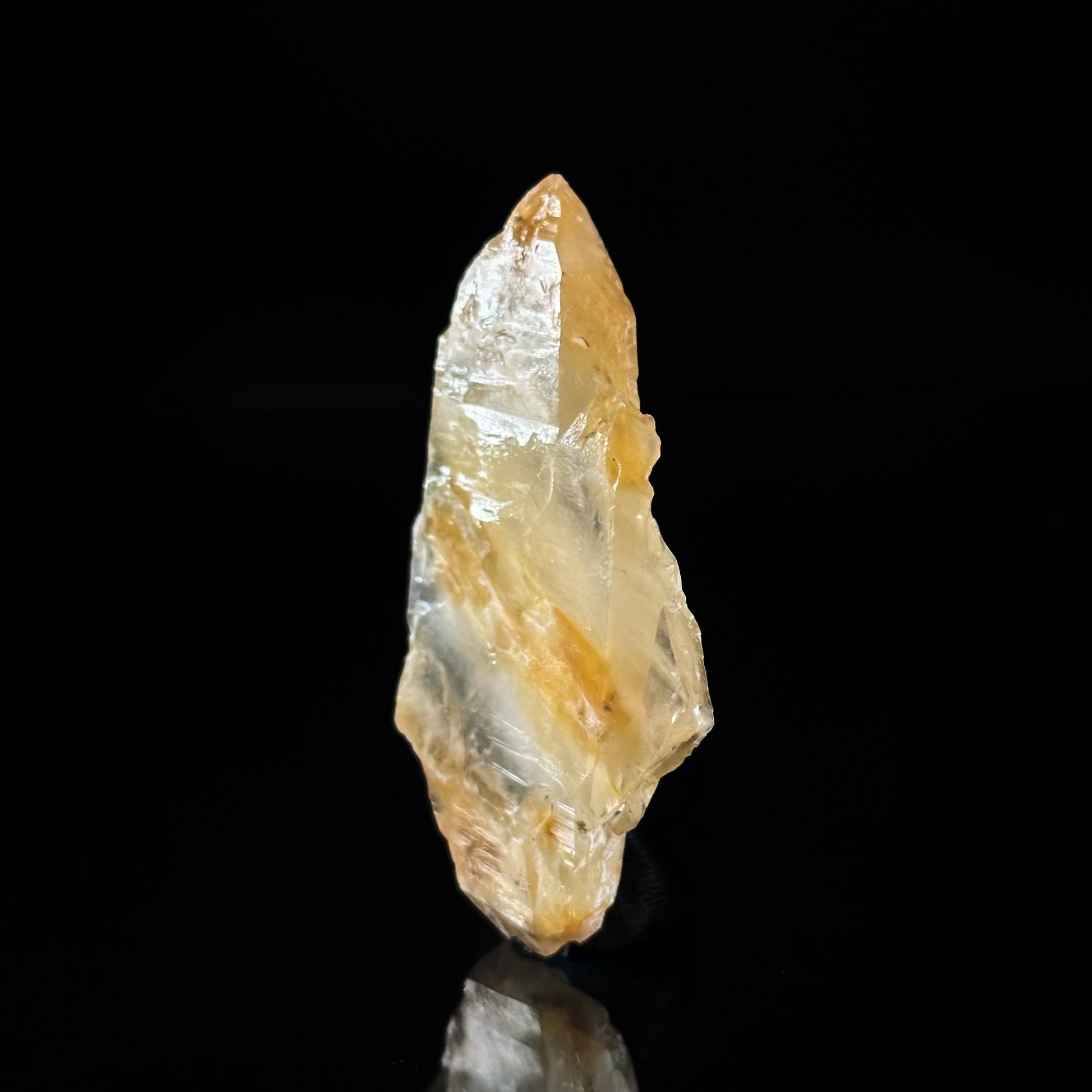 Yellow Bone Quartz (Pakistan) | yellow quartz crystal point, mango quartz, mineral specimen