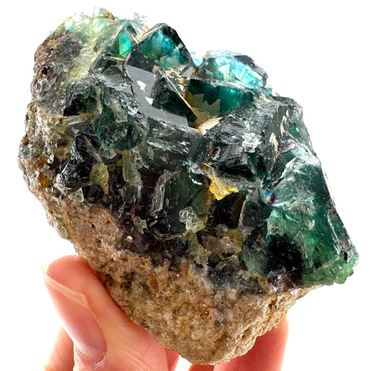 Okorusu Fluorite (Namibia) | green fluorite cluster, crystals, mineral specimen