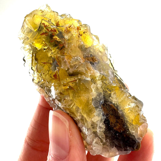 Okorusu Fluorite (Namibia) | “Honey Pocket” fluorite cluster, yellow fluorite crystal, mineral specimen