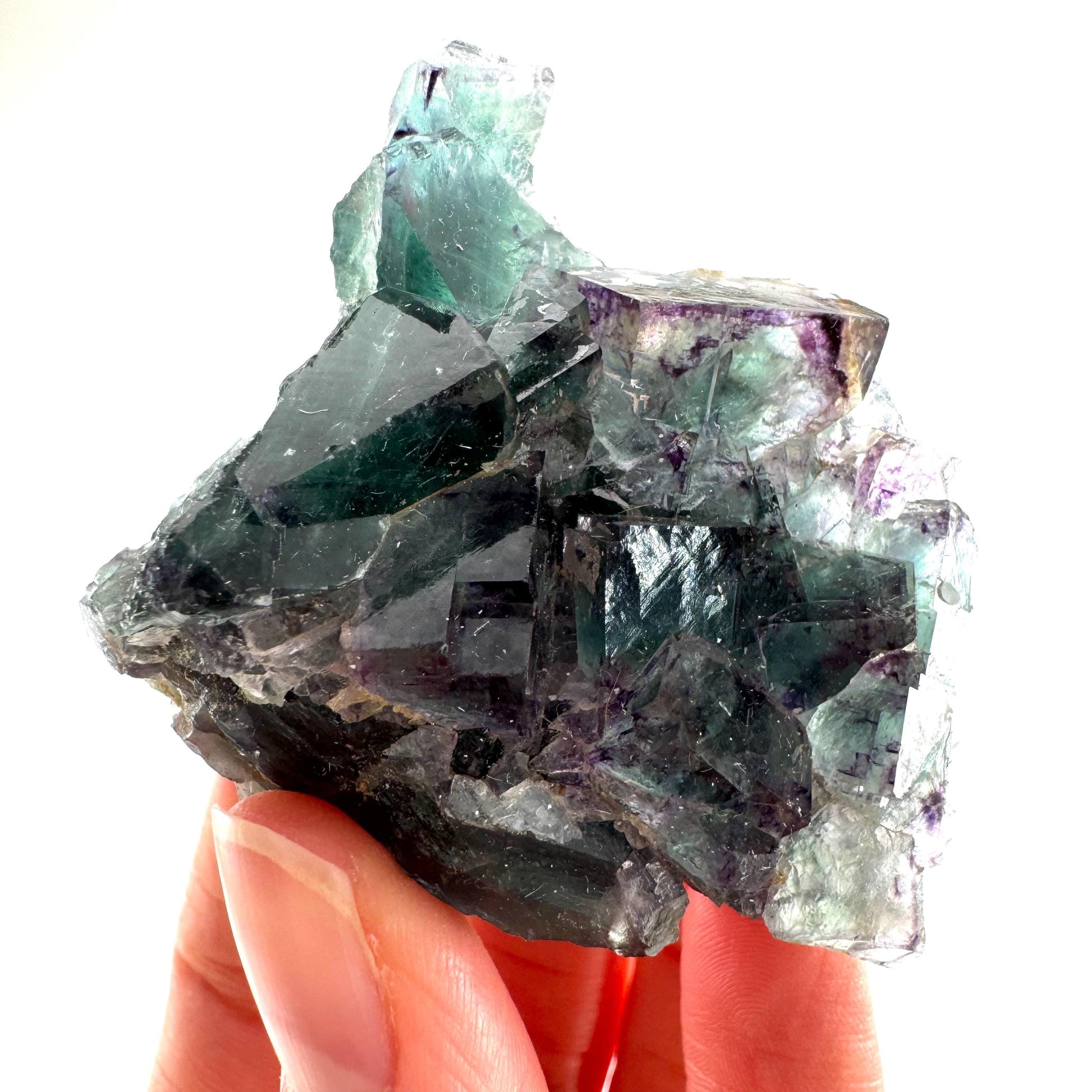 Okorusu Fluorite (Namibia) | green fluorite cluster, purple fluorite, crystals, mineral specimen