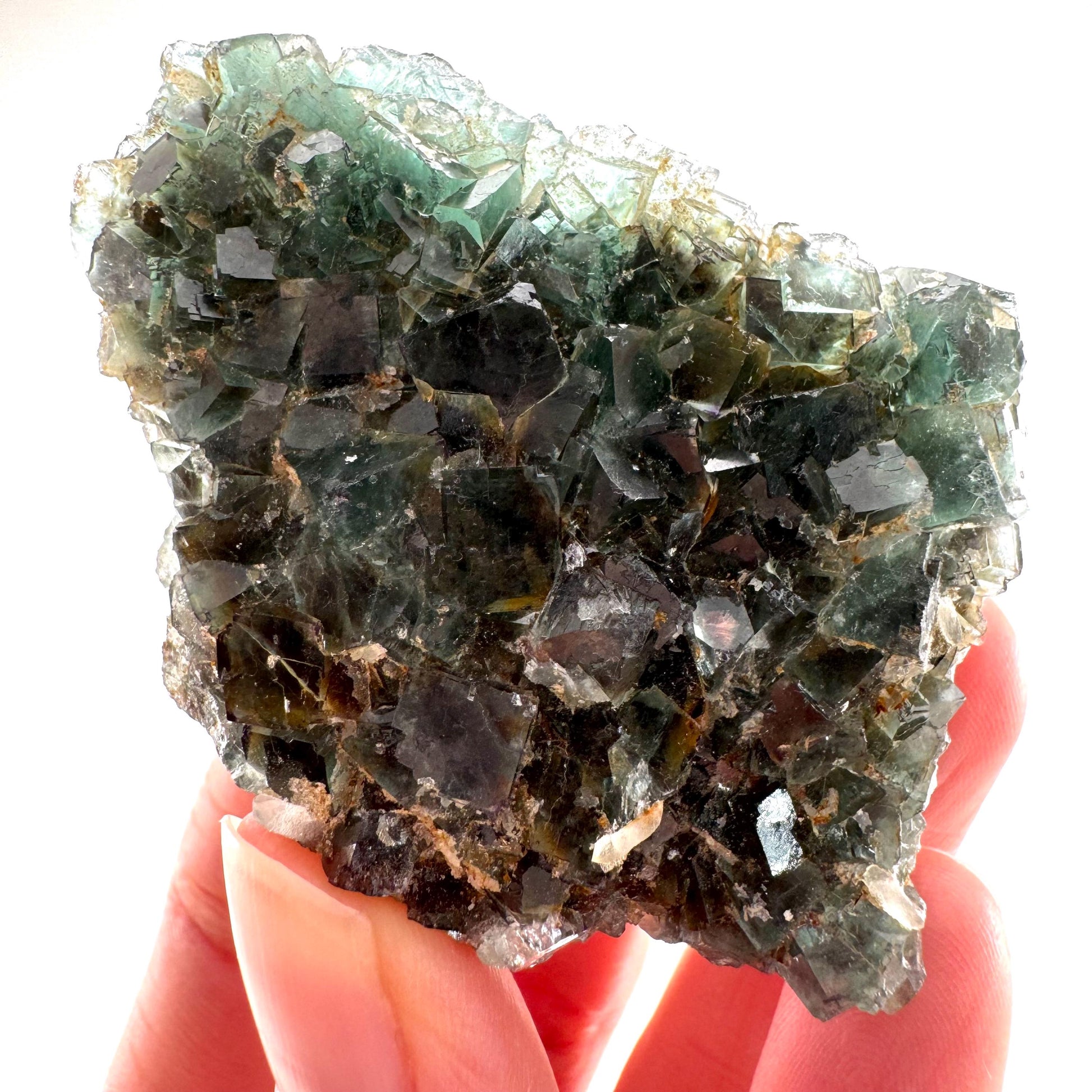 Okorusu Fluorite (Namibia) | green fluorite cluster, crystals, mineral specimen