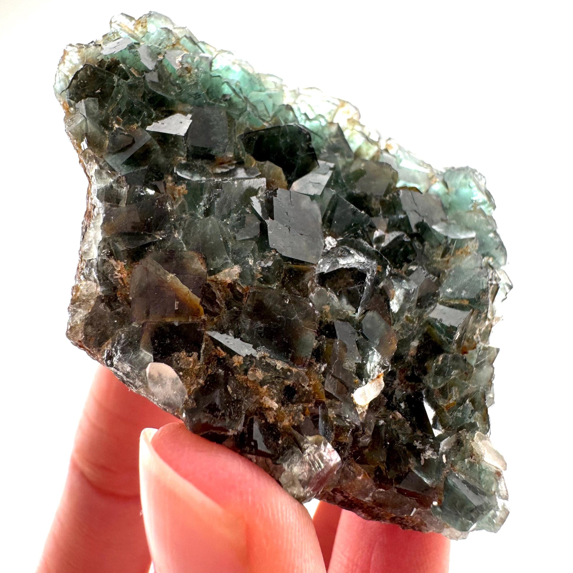 Okorusu Fluorite (Namibia) | green fluorite cluster, crystals, mineral specimen