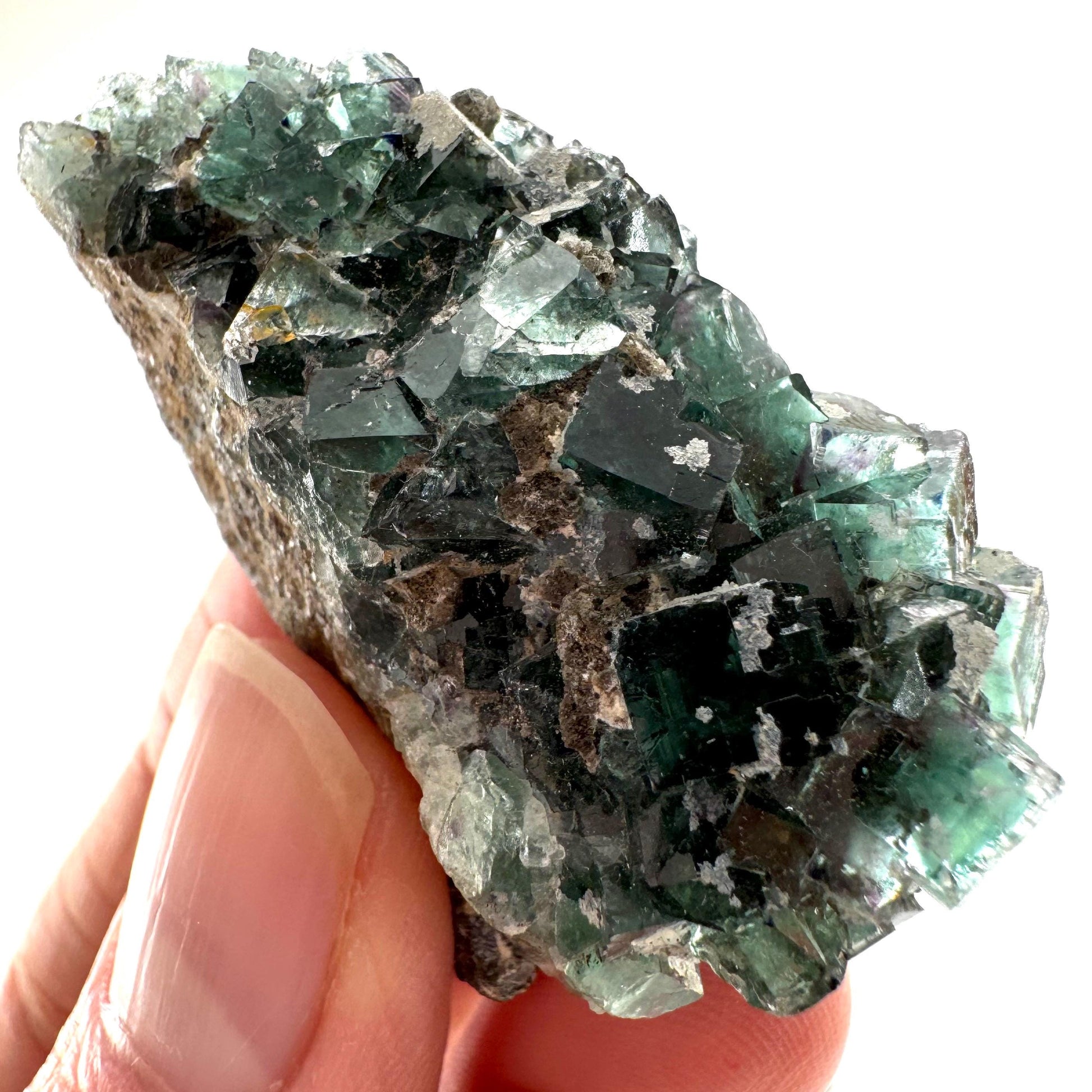 Okorusu Fluorite (Namibia) | green fluorite cluster, crystals, mineral specimen