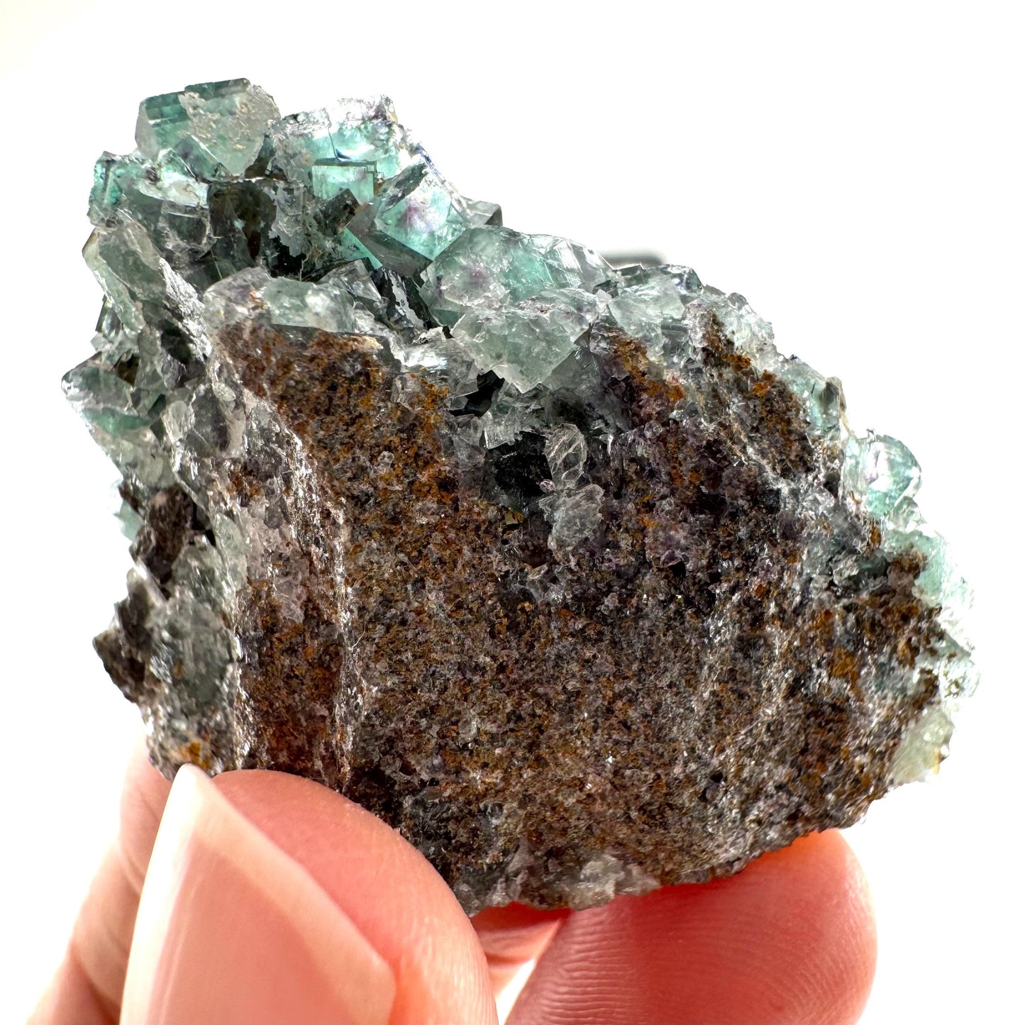 Okorusu Fluorite (Namibia) | green fluorite cluster, crystals, mineral specimen