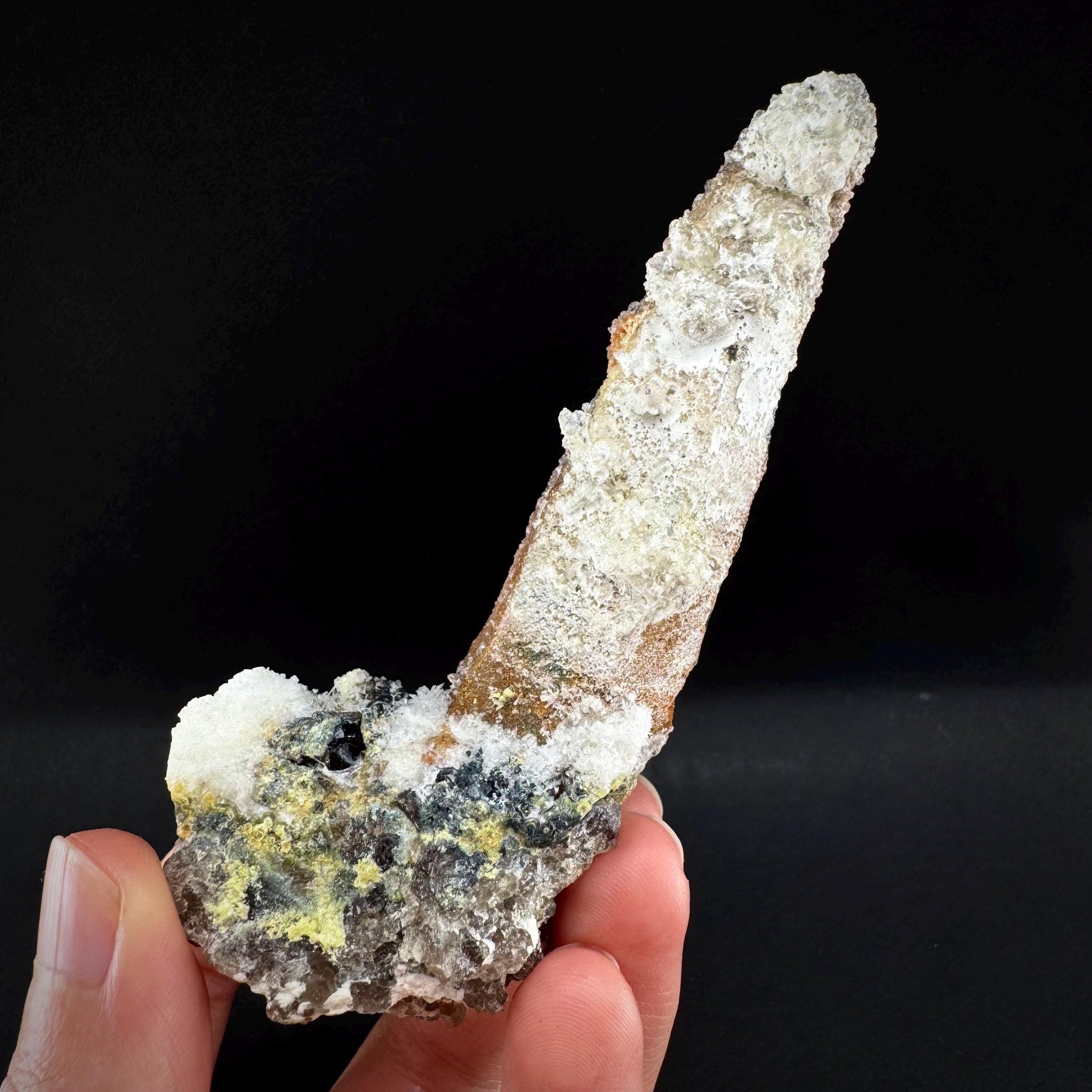 Hyalite Opal on Smoky Quartz (Namibia) | UV reactive Hyalite Opal on smoky quartz crystal