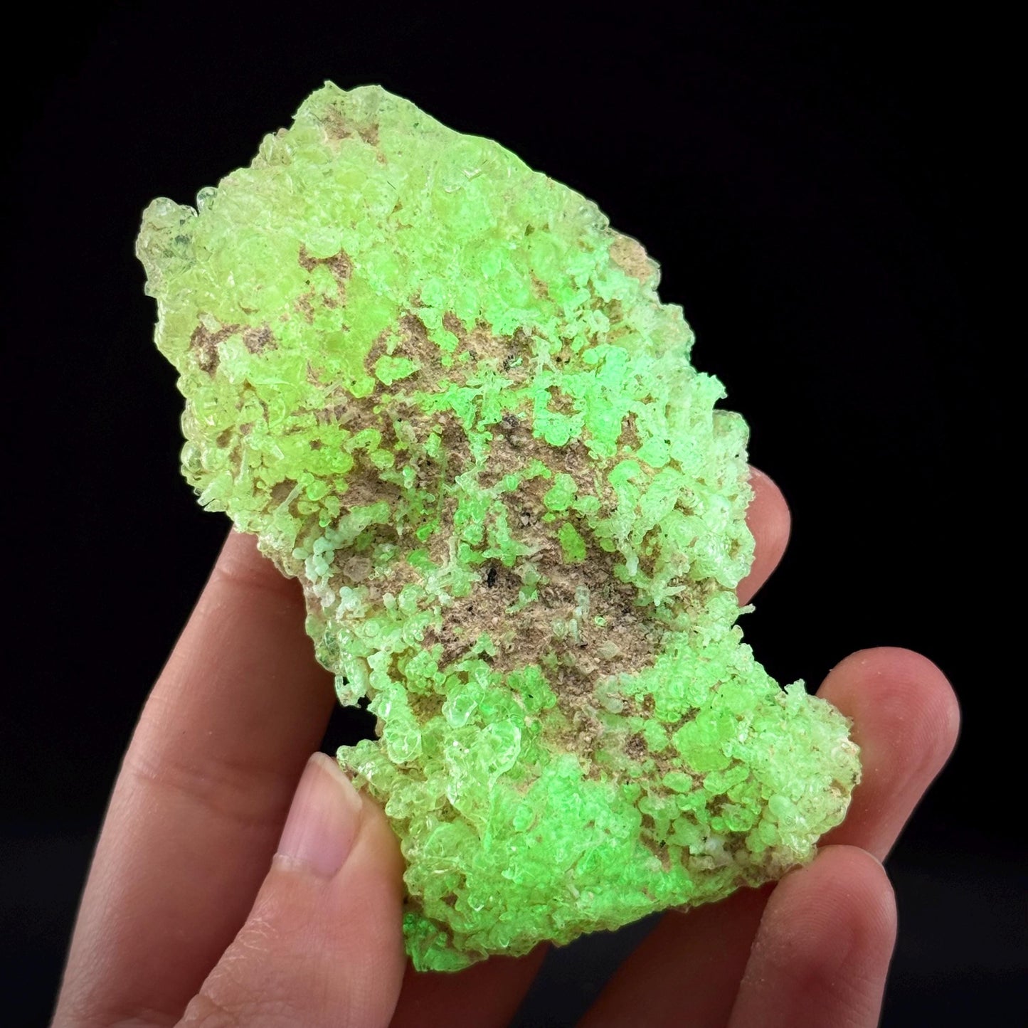 Hyalite Opal (Namibia) | UV reactive Hyalite Opal, daylight fluorescent, mineral specimen