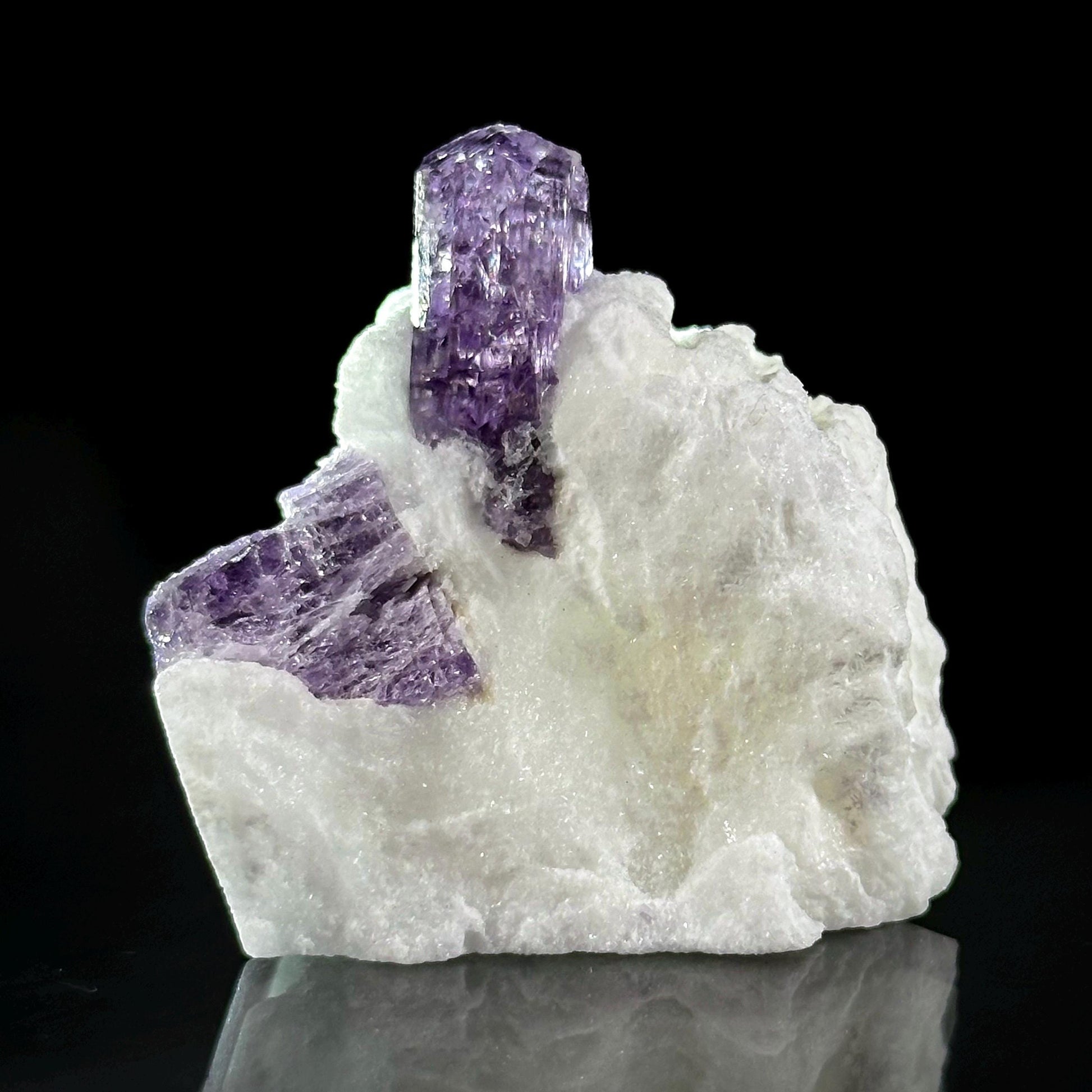 Scapolite var. Marialite on Feldspar Matrix (Afghanistan) | purple scapolite crystal, rare mineral specimen
