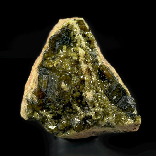 Andradite Garnet var. Demantoid (Namibia) | green demantoid garnet crystal, rare mineral specimen