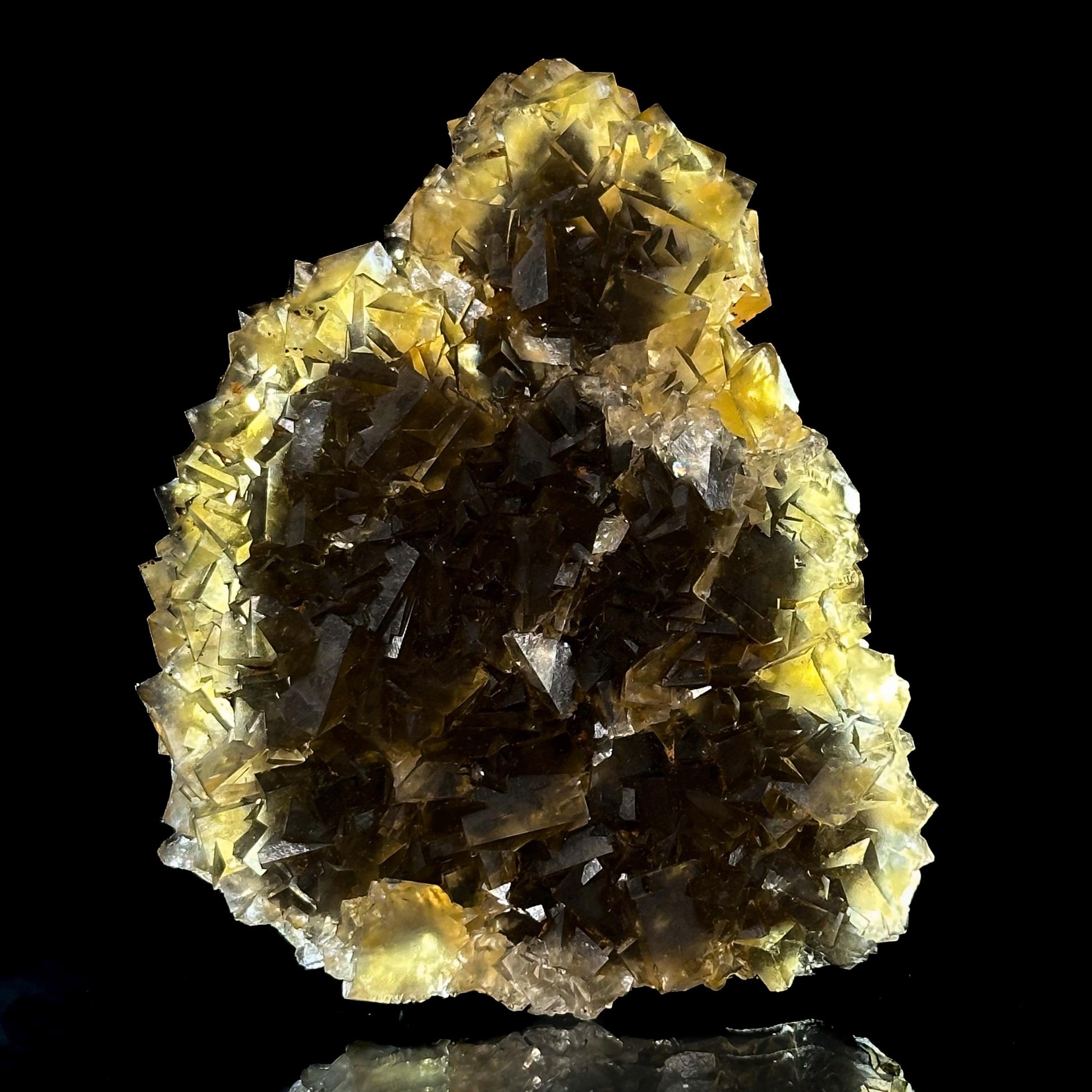 Okorusu Fluorite (Namibia) | “Honey Pocket” fluorite cluster, yellow fluorite crystal, mineral specimen