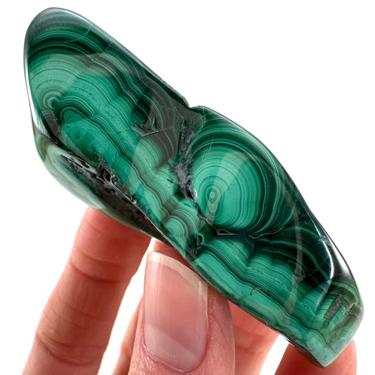 Polished Malachite (DR Congo) | natural malachite, malachite freeform, malachite, mineral specimen