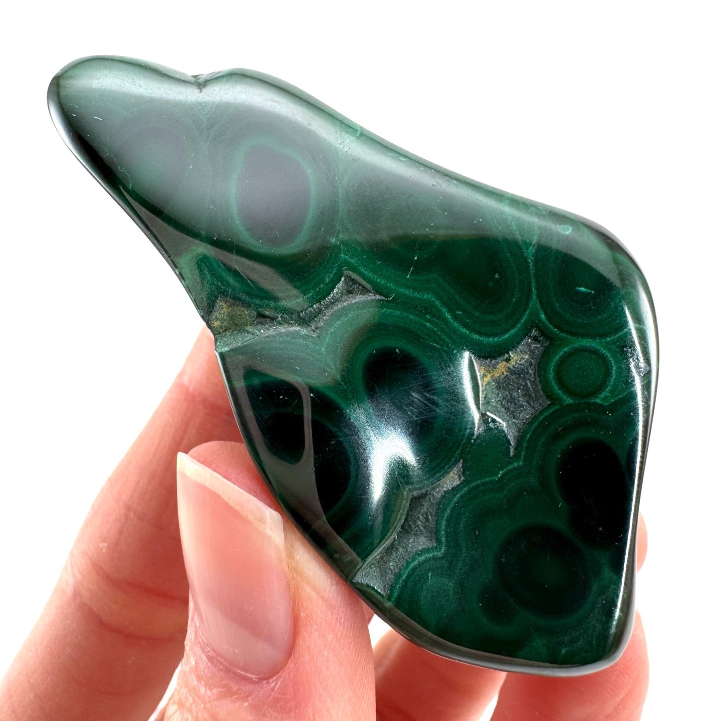 Polished Malachite (DR Congo) | natural malachite, malachite freeform, malachite, mineral specimen