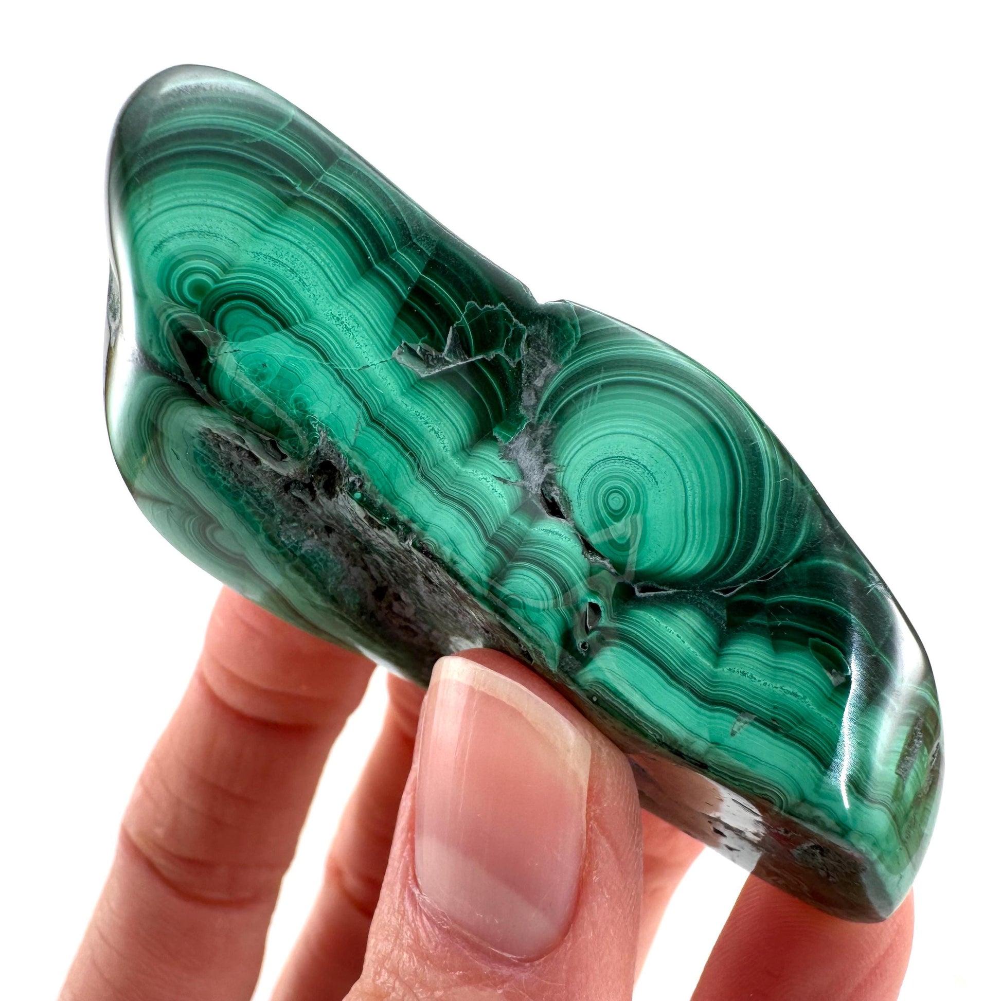 Polished Malachite (DR Congo) | natural malachite, malachite freeform, malachite, mineral specimen