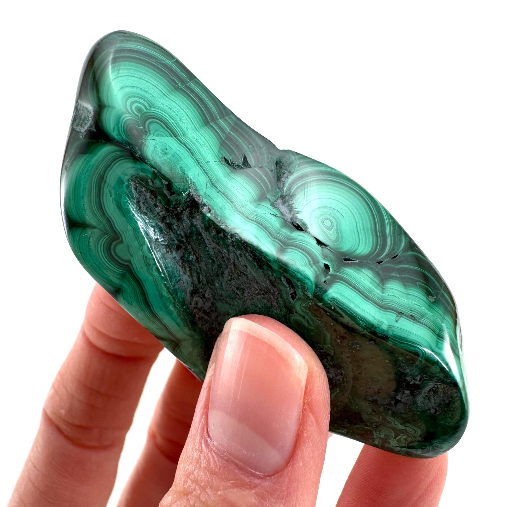 Polished Malachite (DR Congo) | natural malachite, malachite freeform, malachite, mineral specimen