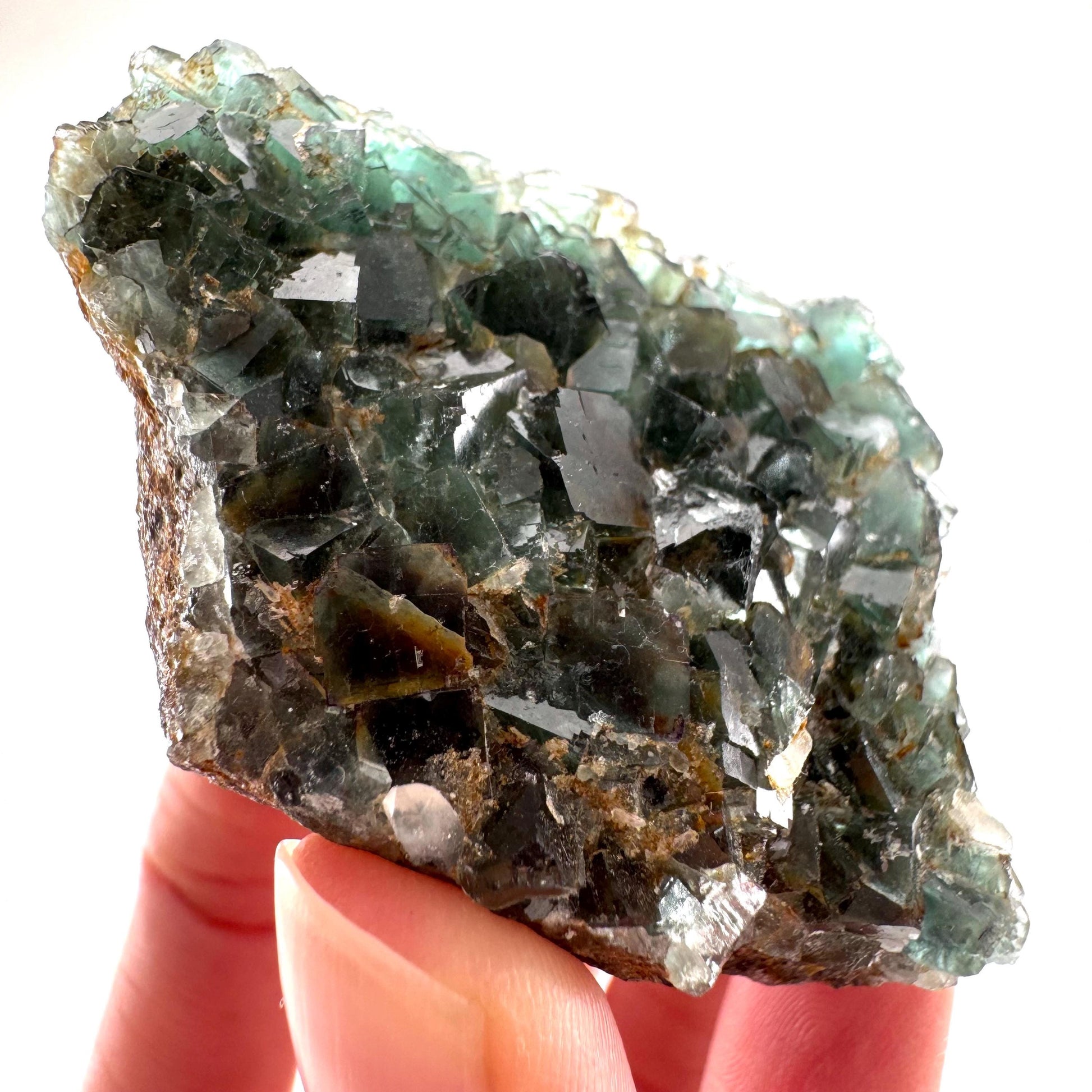 Okorusu Fluorite (Namibia) | green fluorite cluster, crystals, mineral specimen