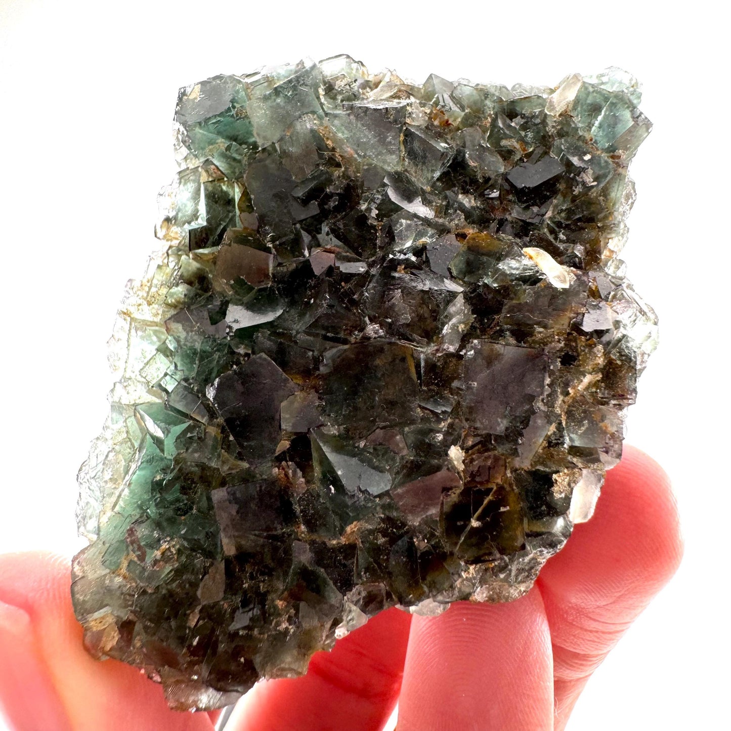Okorusu Fluorite (Namibia) | green fluorite cluster, crystals, mineral specimen
