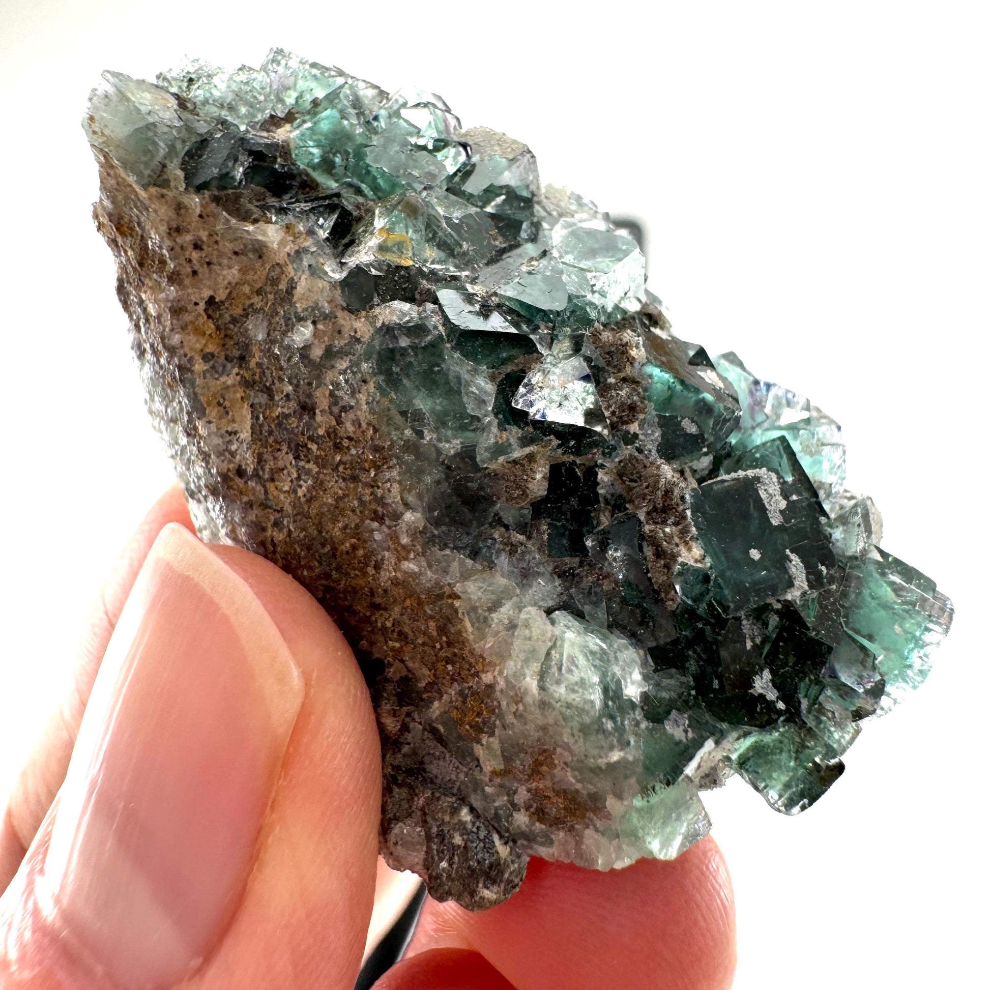 Okorusu Fluorite (Namibia) | green fluorite cluster, crystals, mineral specimen