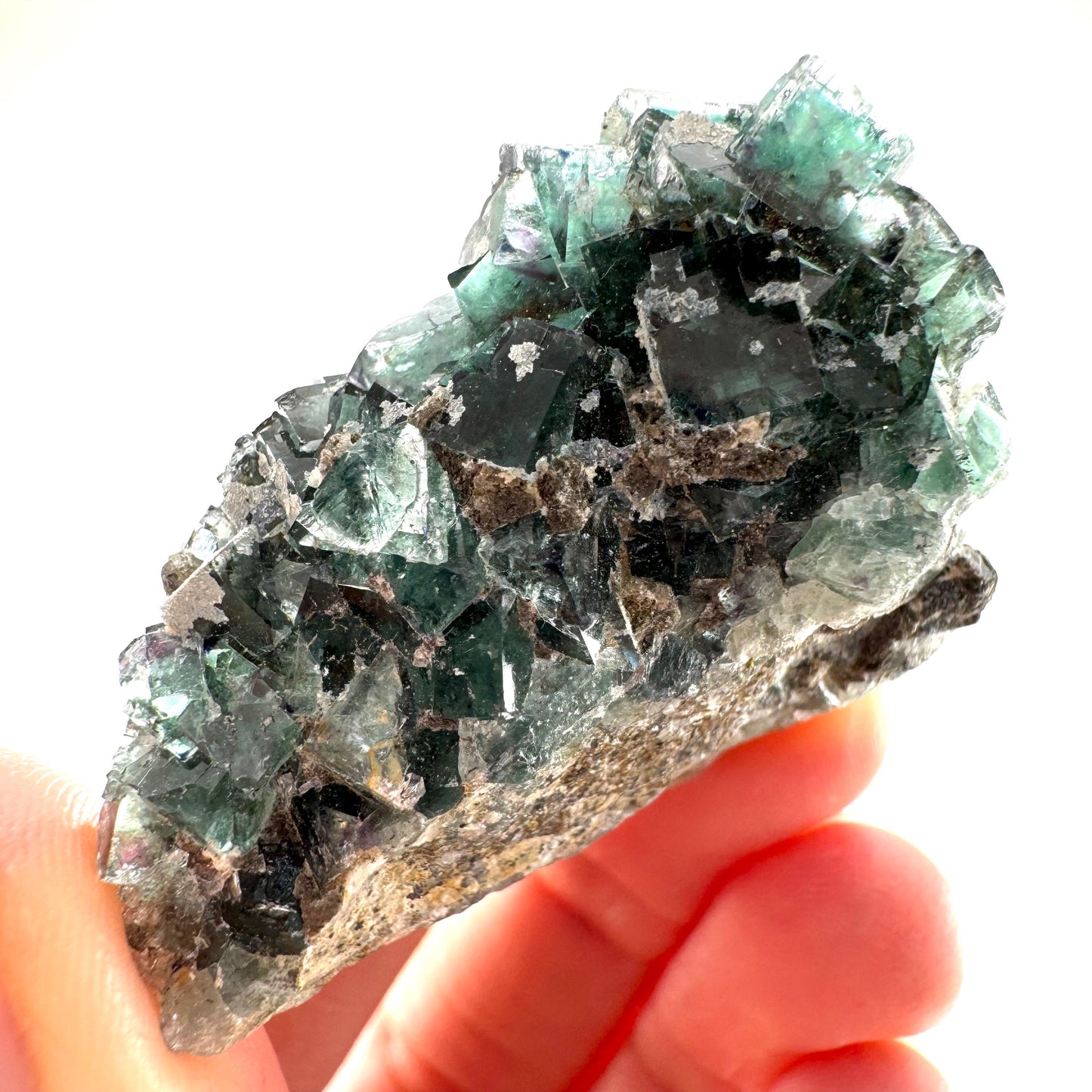 Okorusu Fluorite (Namibia) | green fluorite cluster, crystals, mineral specimen