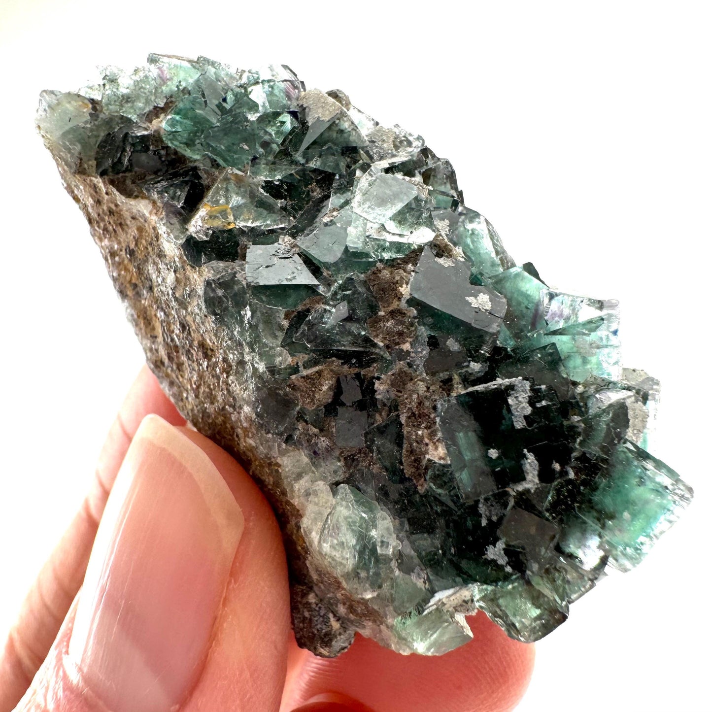 Okorusu Fluorite (Namibia) | green fluorite cluster, crystals, mineral specimen