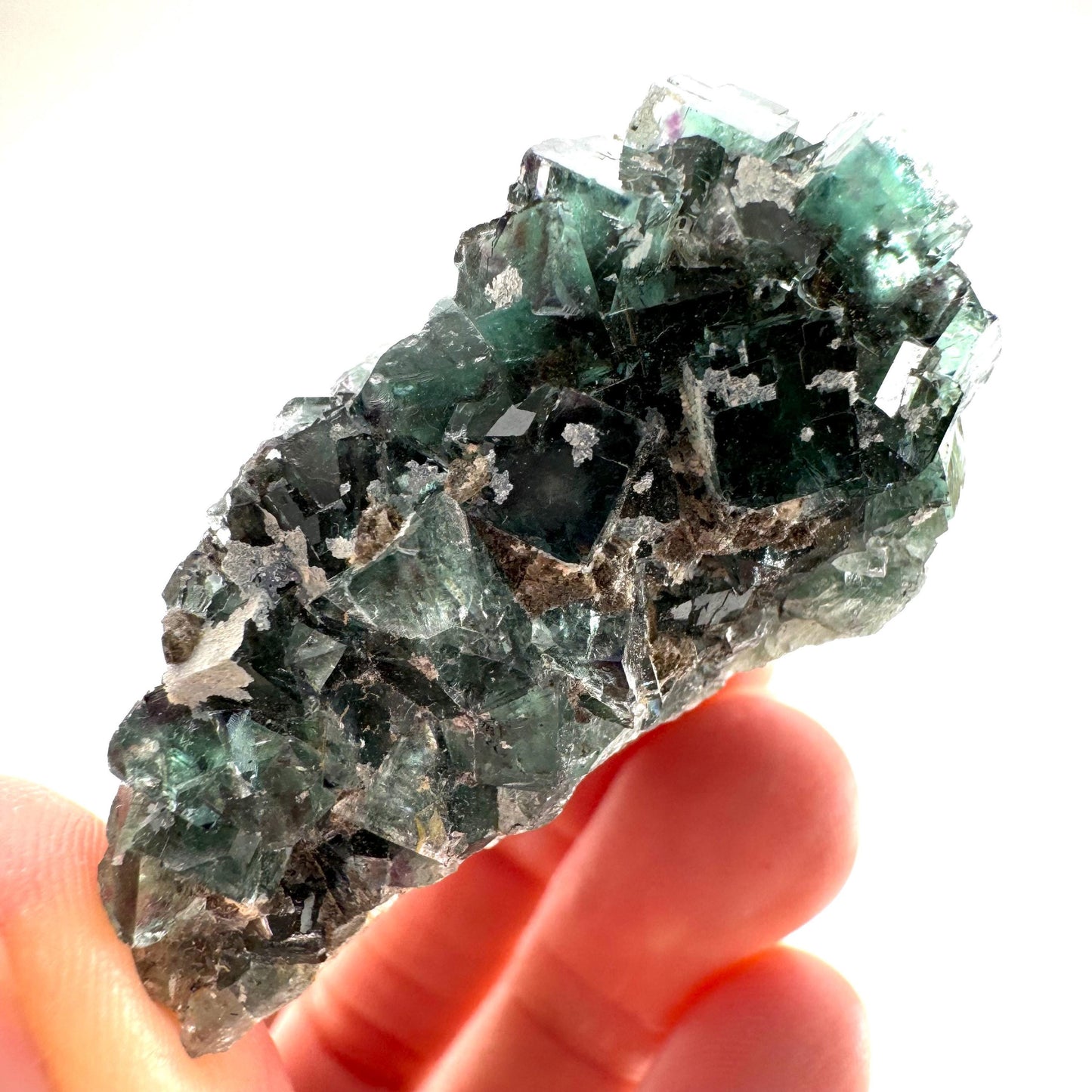 Okorusu Fluorite (Namibia) | green fluorite cluster, crystals, mineral specimen