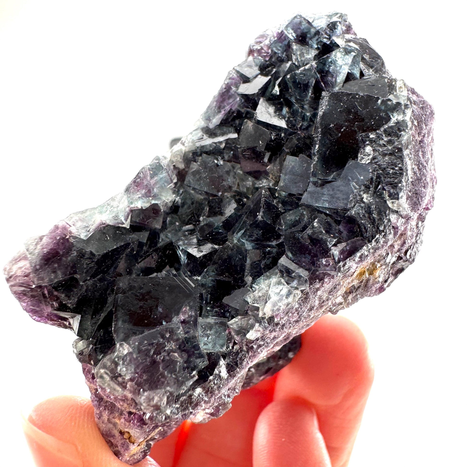 Okorusu Fluorite (Namibia) | green fluorite cluster, purple fluorite, crystals, mineral specimen